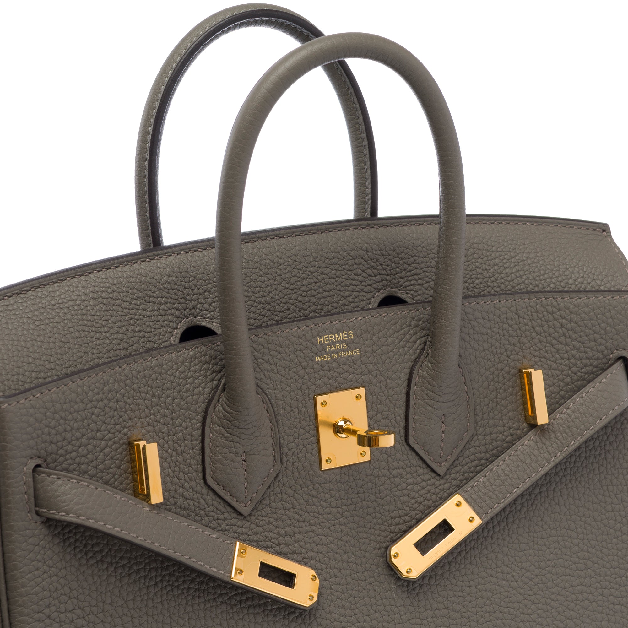 Sac HERMES Birkin 25 en Cuir Gris - 103698