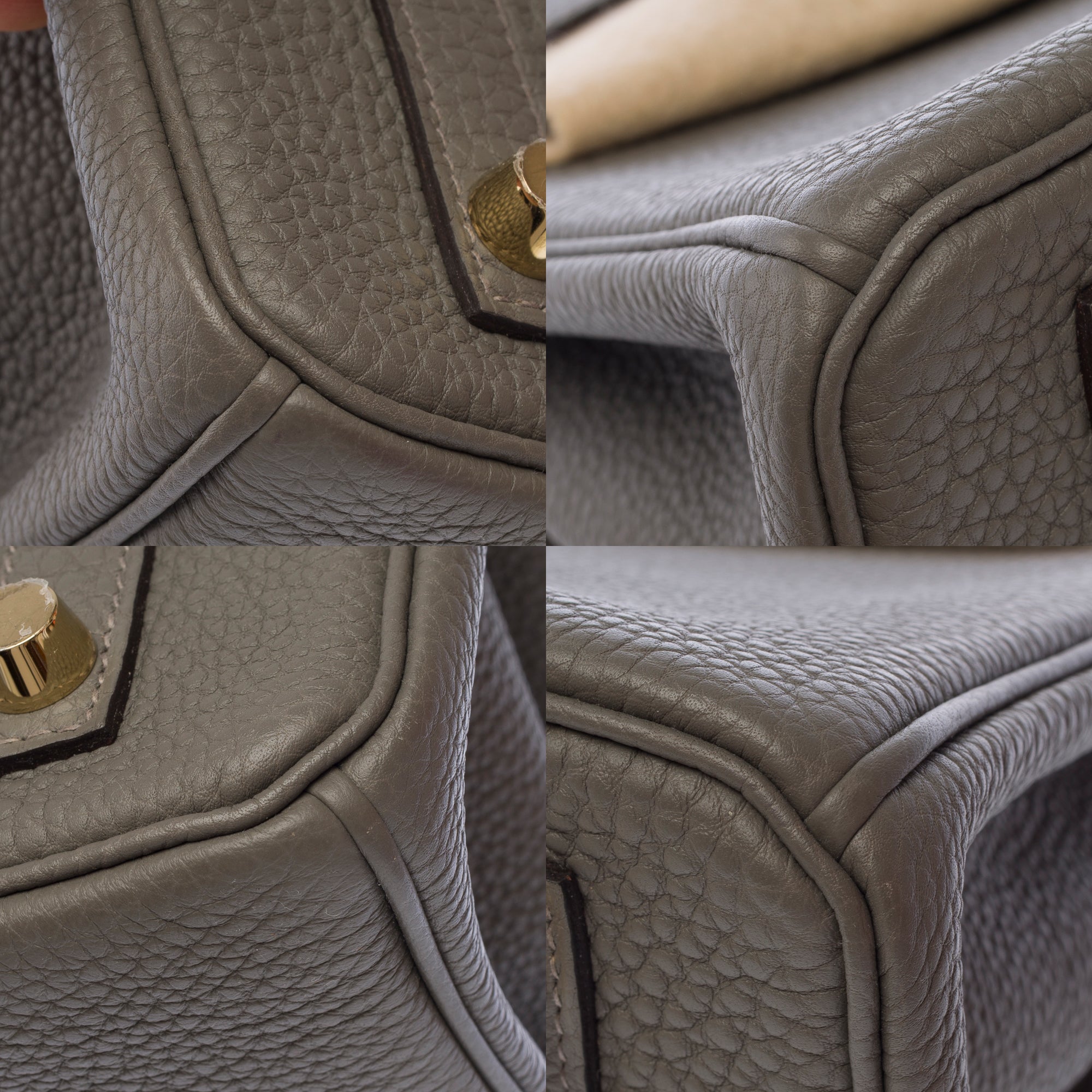 Sac HERMES Birkin 25 en Cuir Gris - 103698