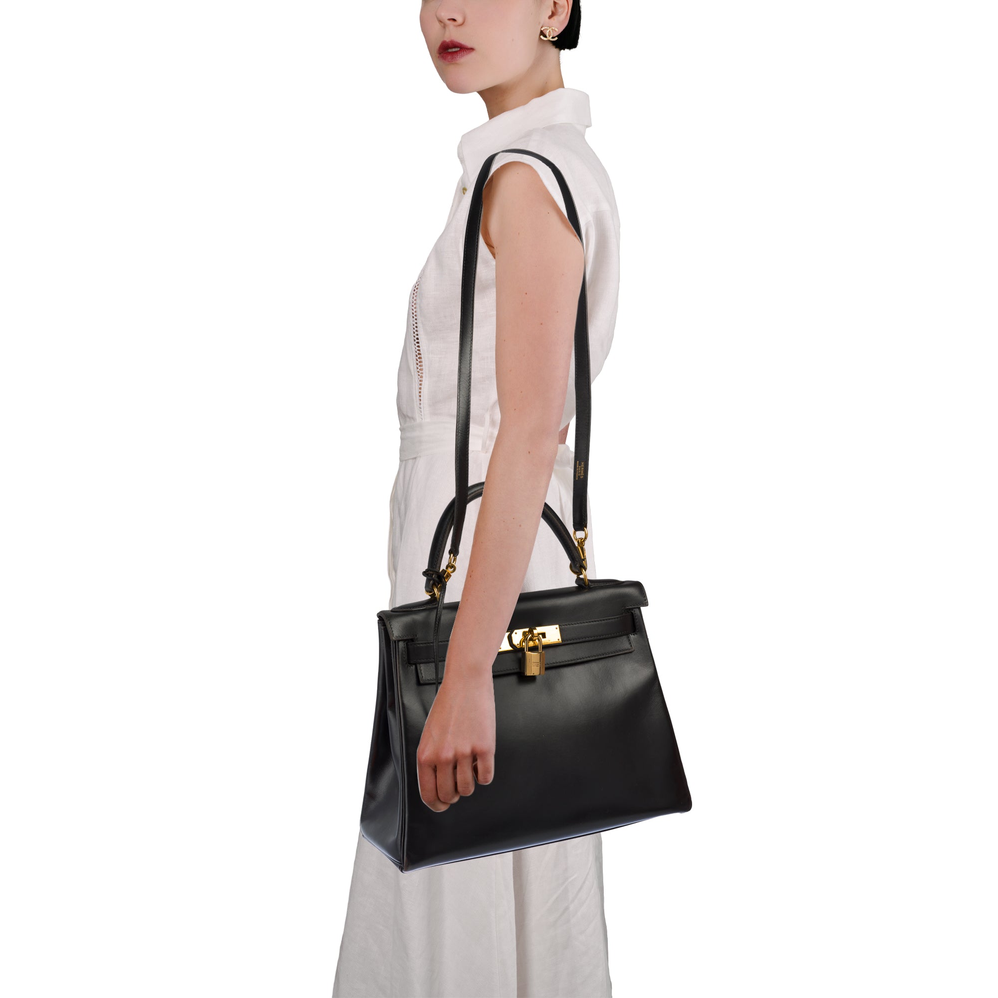 Sac HERMES Kelly 25 en Cuir Noir - 103709