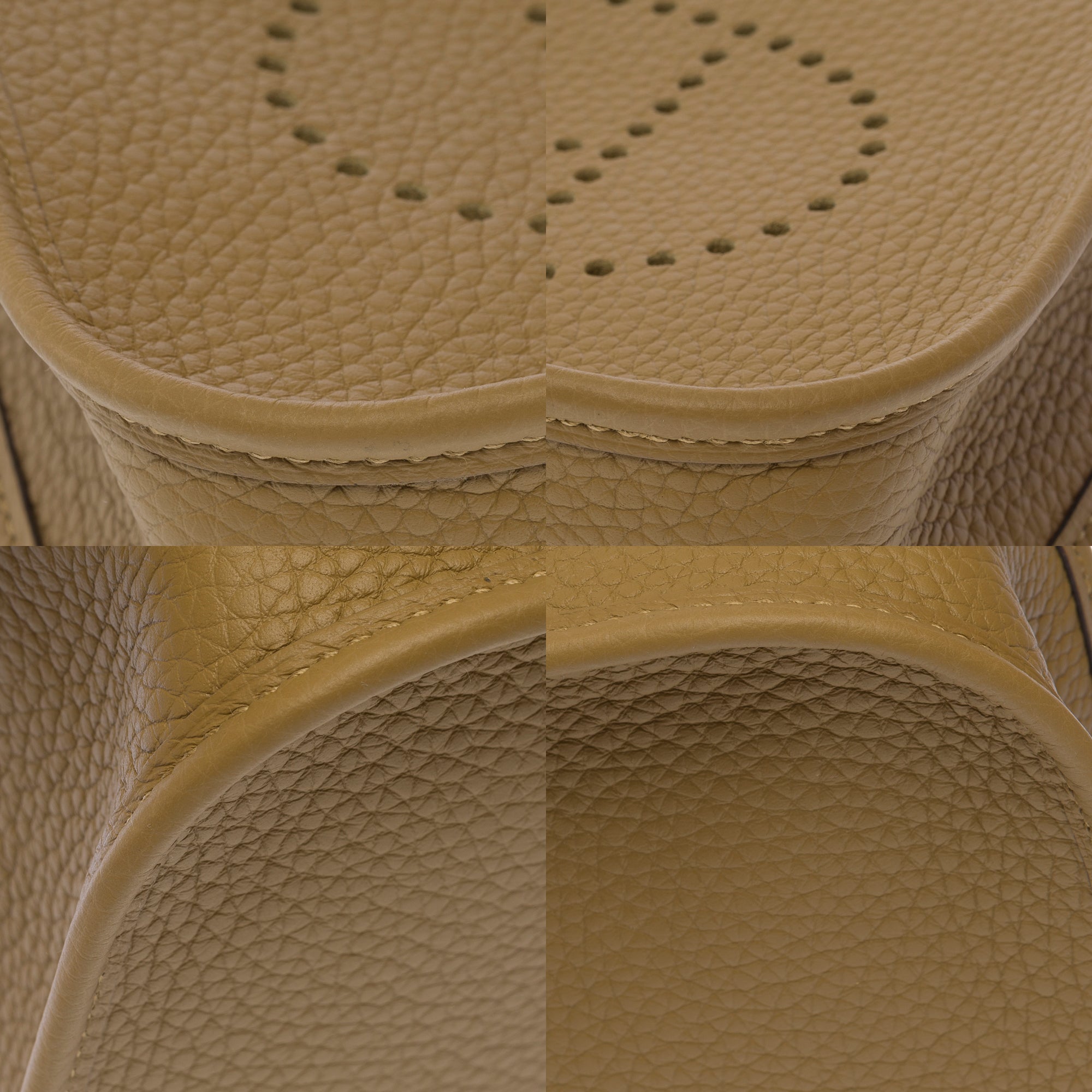 Sac HERMES Mini Evelyne en Cuir Beige - 103710