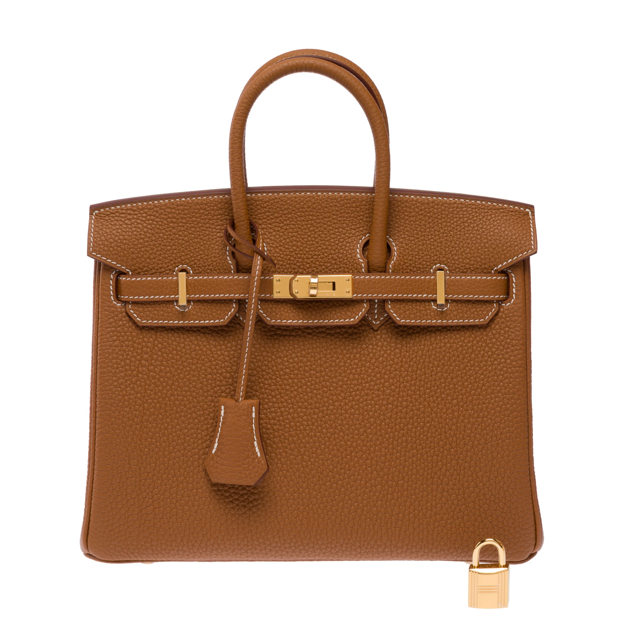 Sac HERMES Birkin 25 en Cuir Doré - 103707