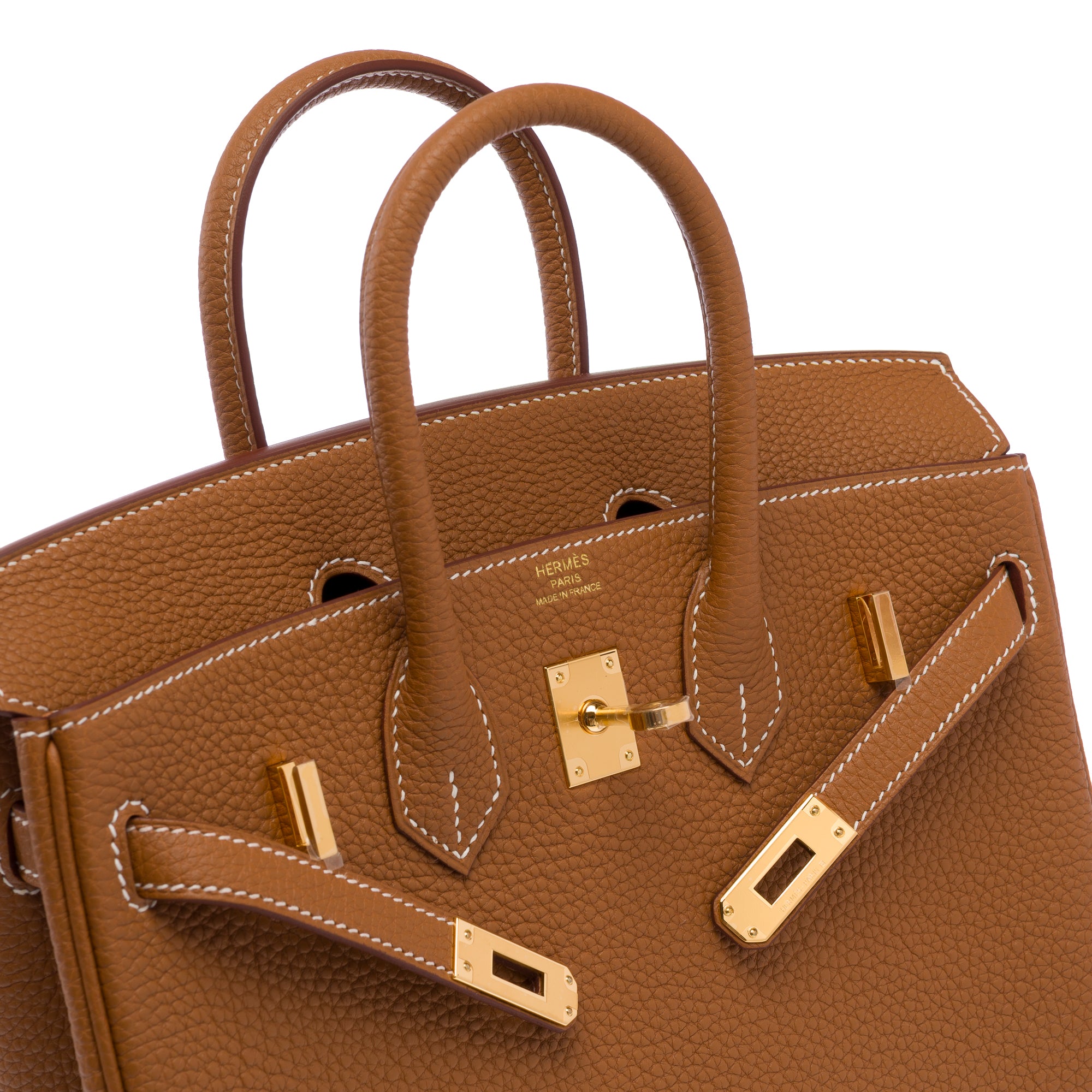 Sac HERMES Birkin 25 en Cuir Doré - 103704