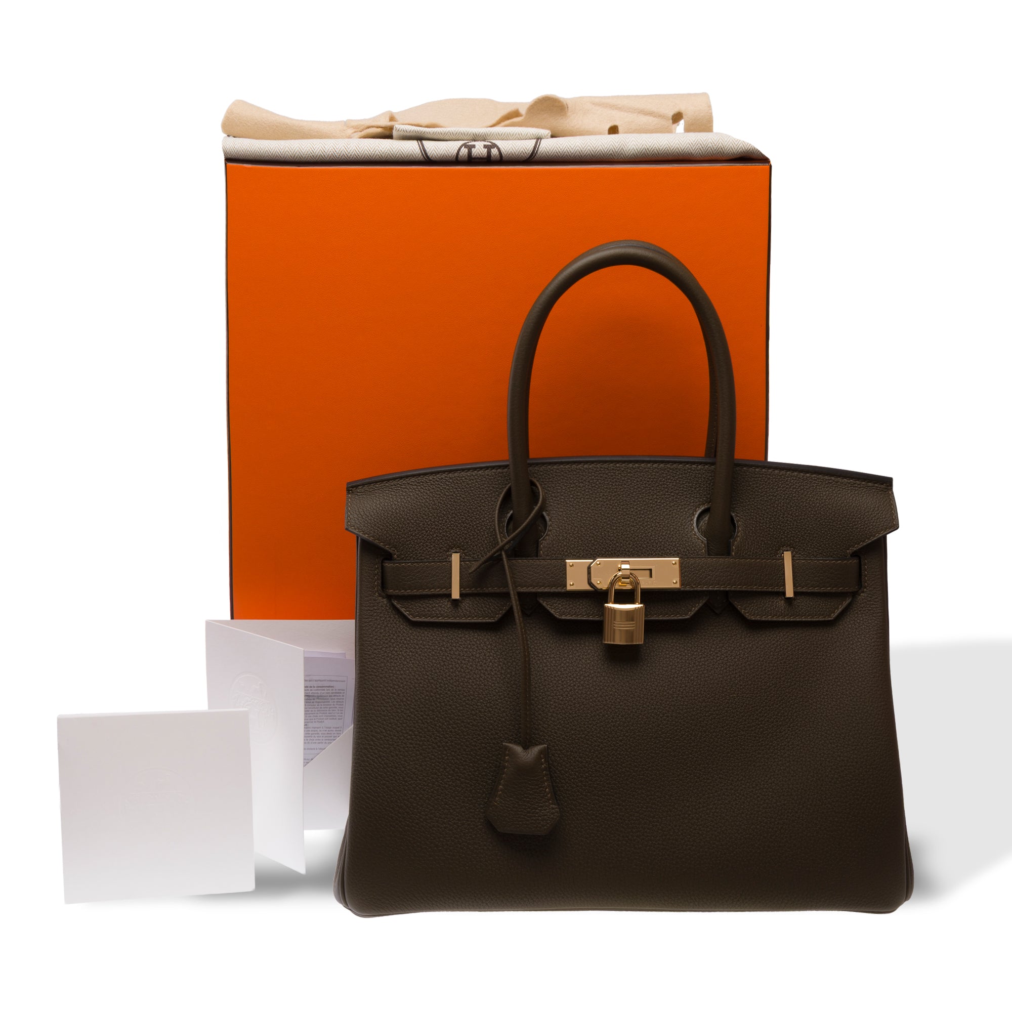 Sac HERMES Birkin 30 en Cuir Vert - 103705