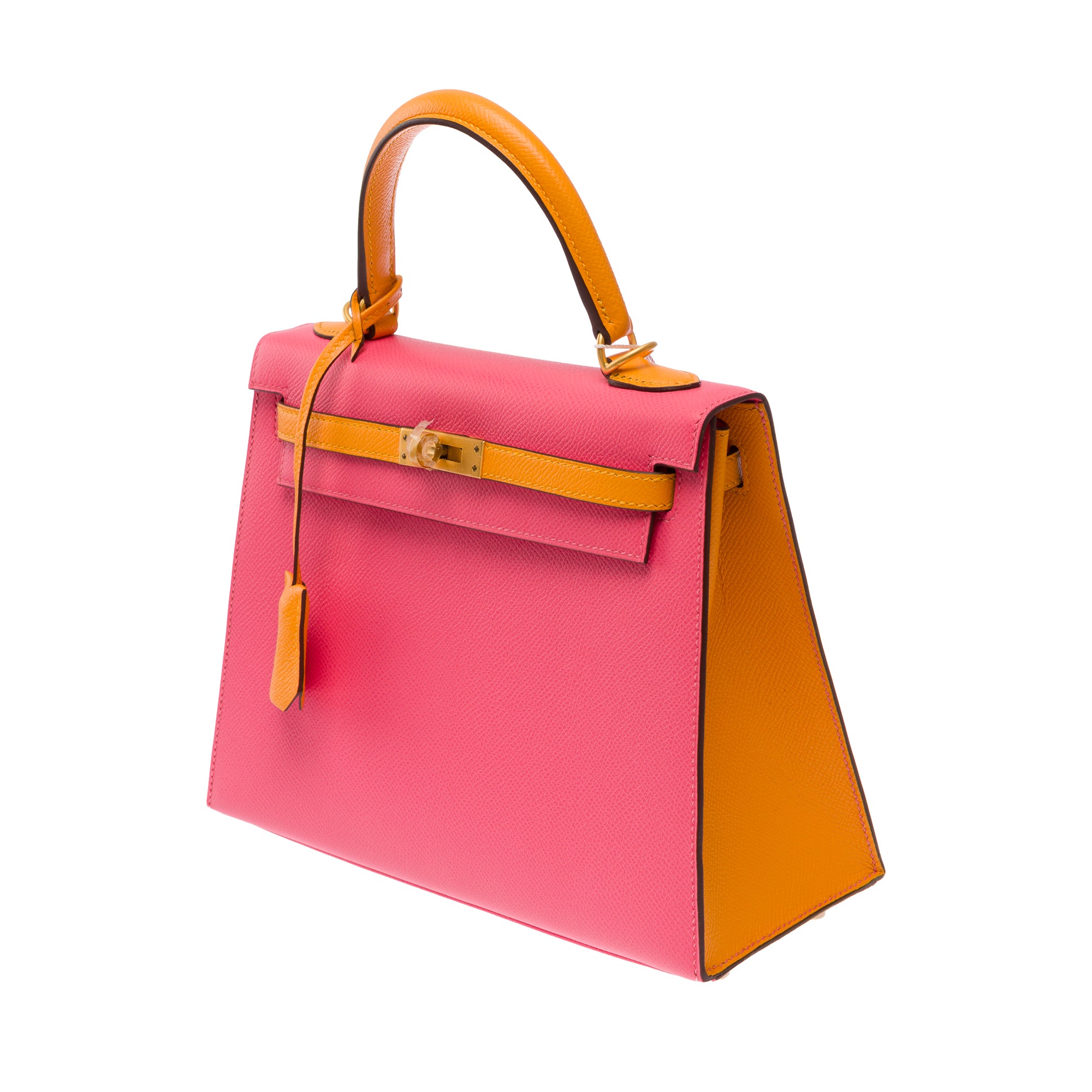 Sac HERMES Kelly 25 en Cuir Rose - 103713