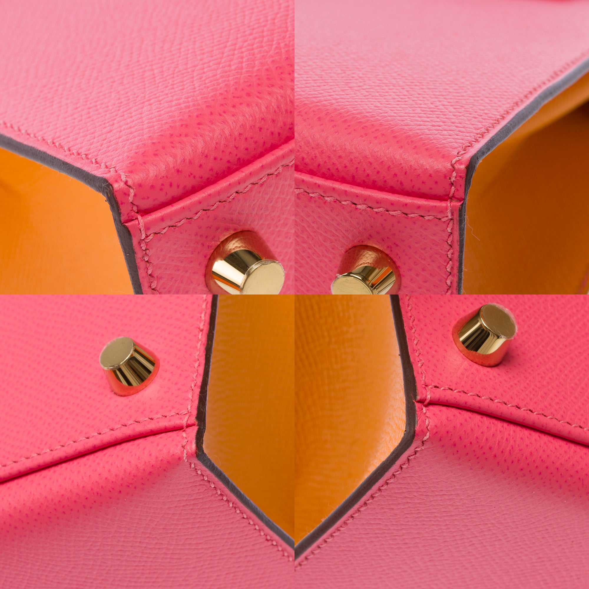 Sac HERMES Kelly 25 en Cuir Rose - 103713