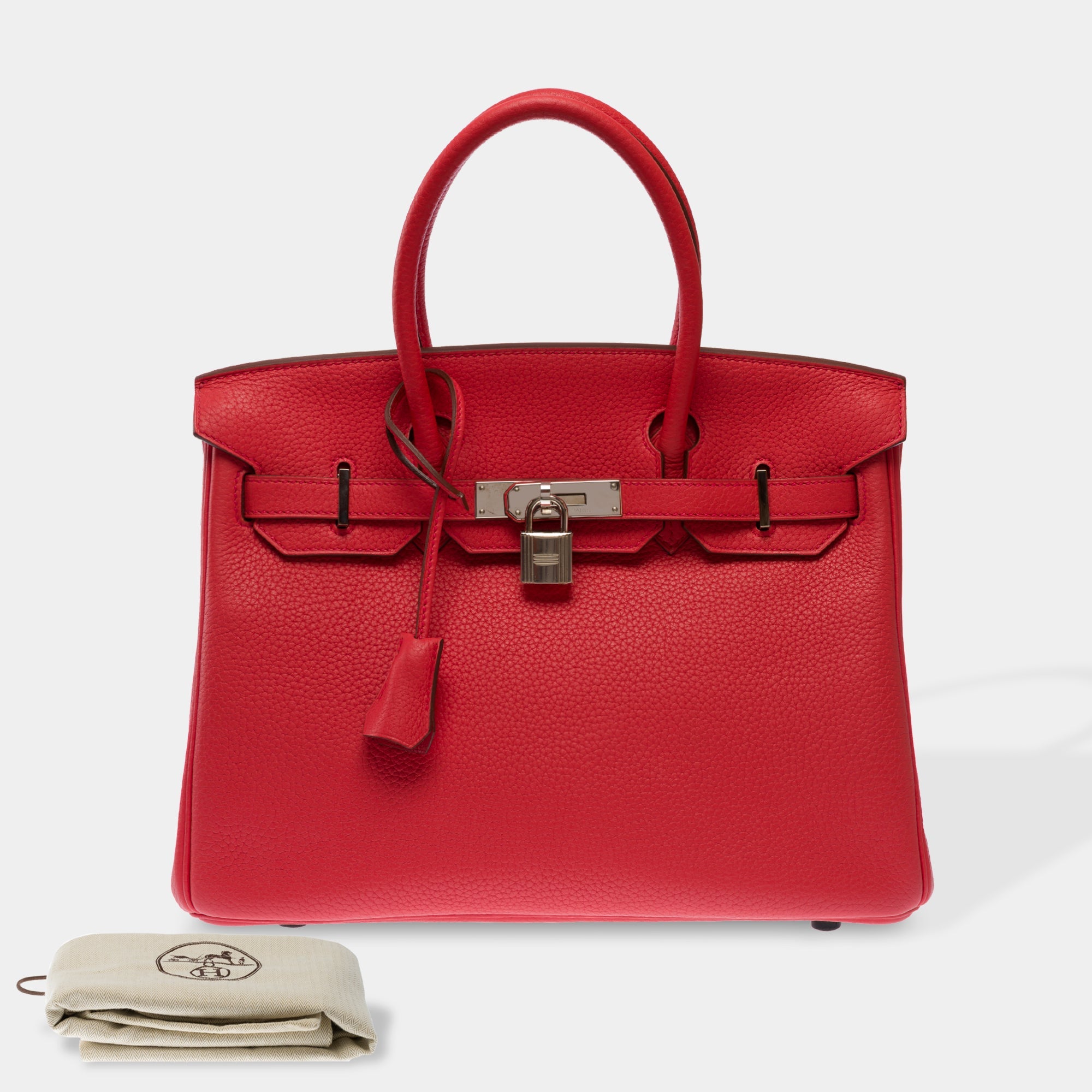 Sac HERMES Birkin 30 en Cuir Rouge - 103708