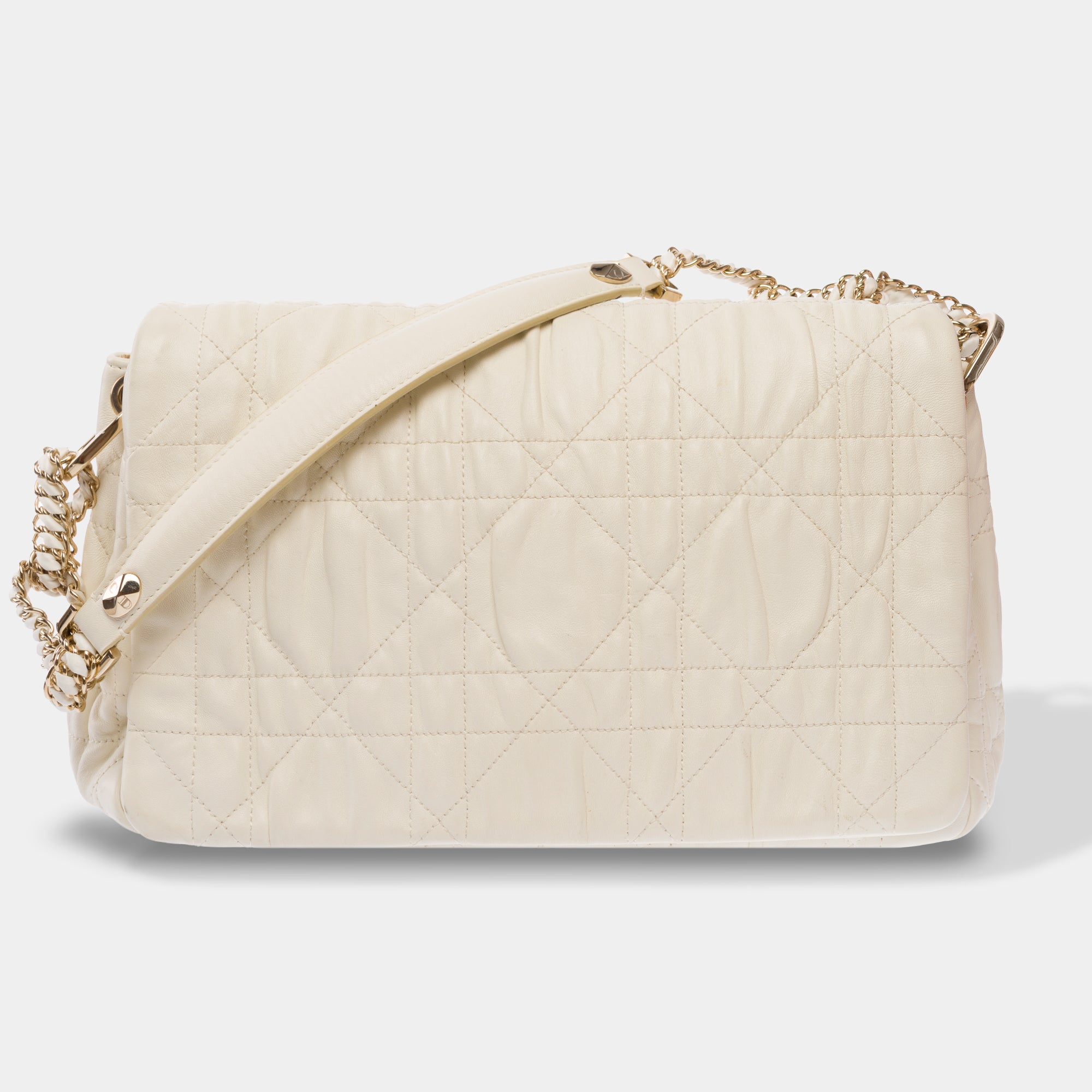 Sac DIOR Dior Caro en Cuir Blanc - 103695