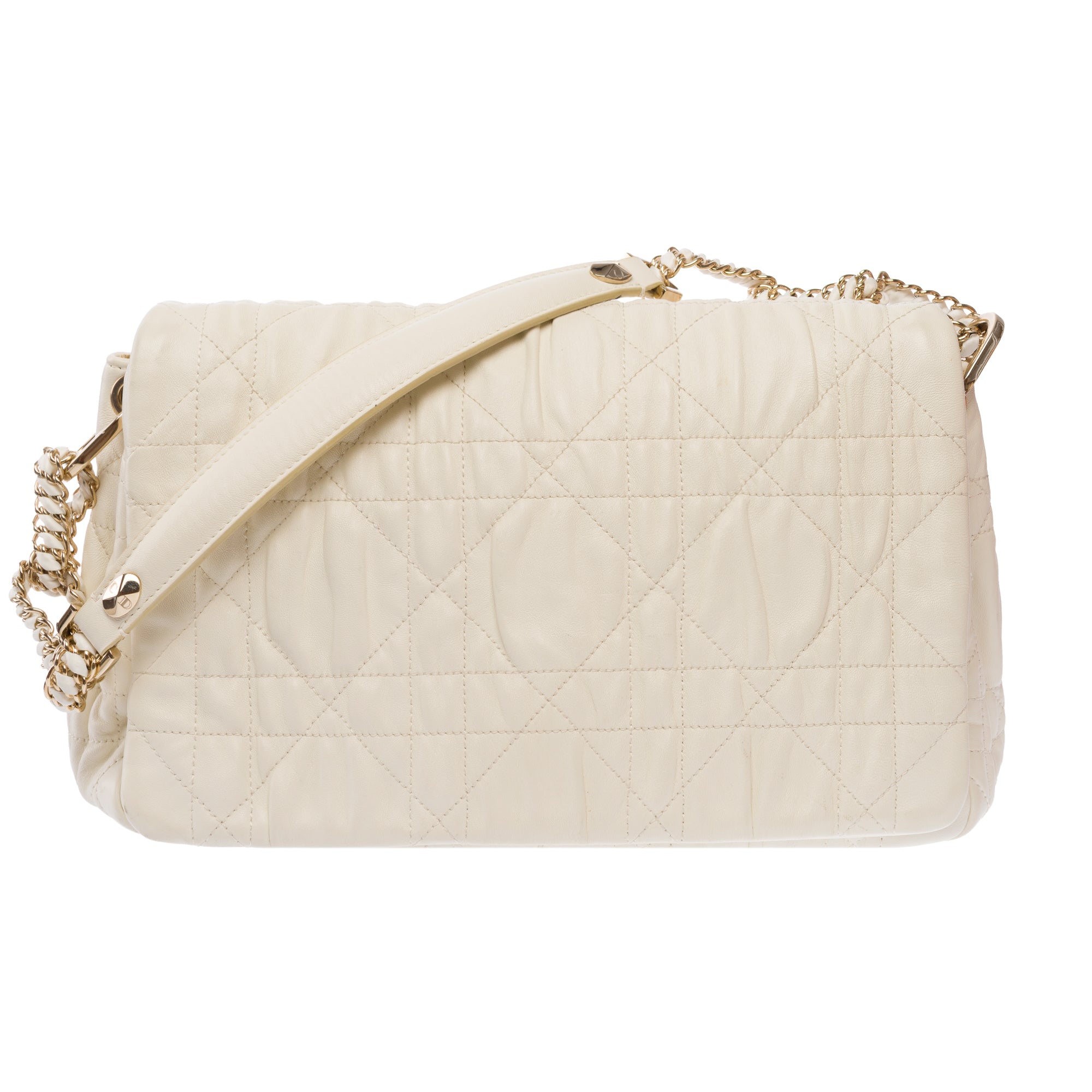 Sac DIOR Dior Caro en Cuir Blanc - 103695