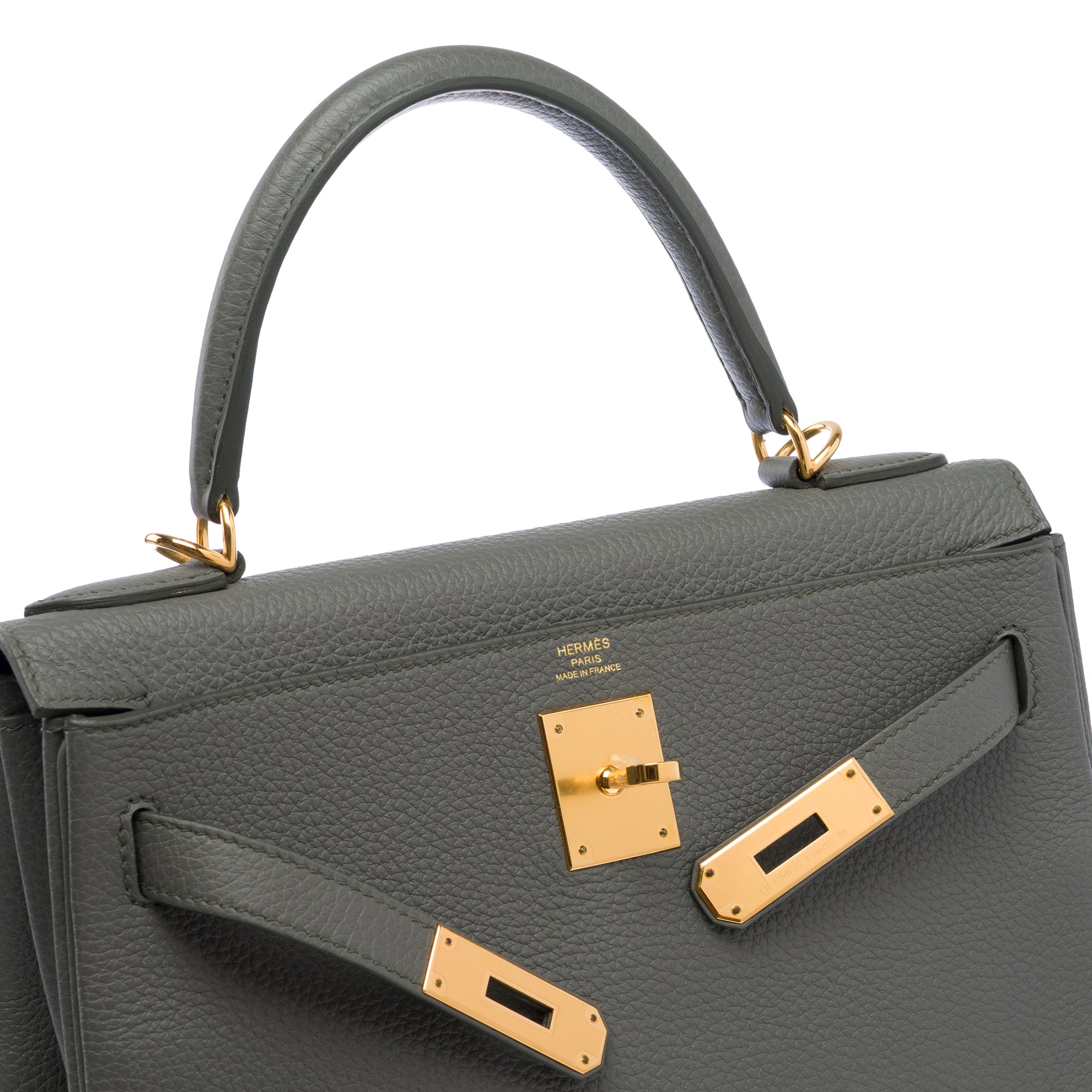 Sac HERMES Kelly 28 en Cuir Gris - 103696