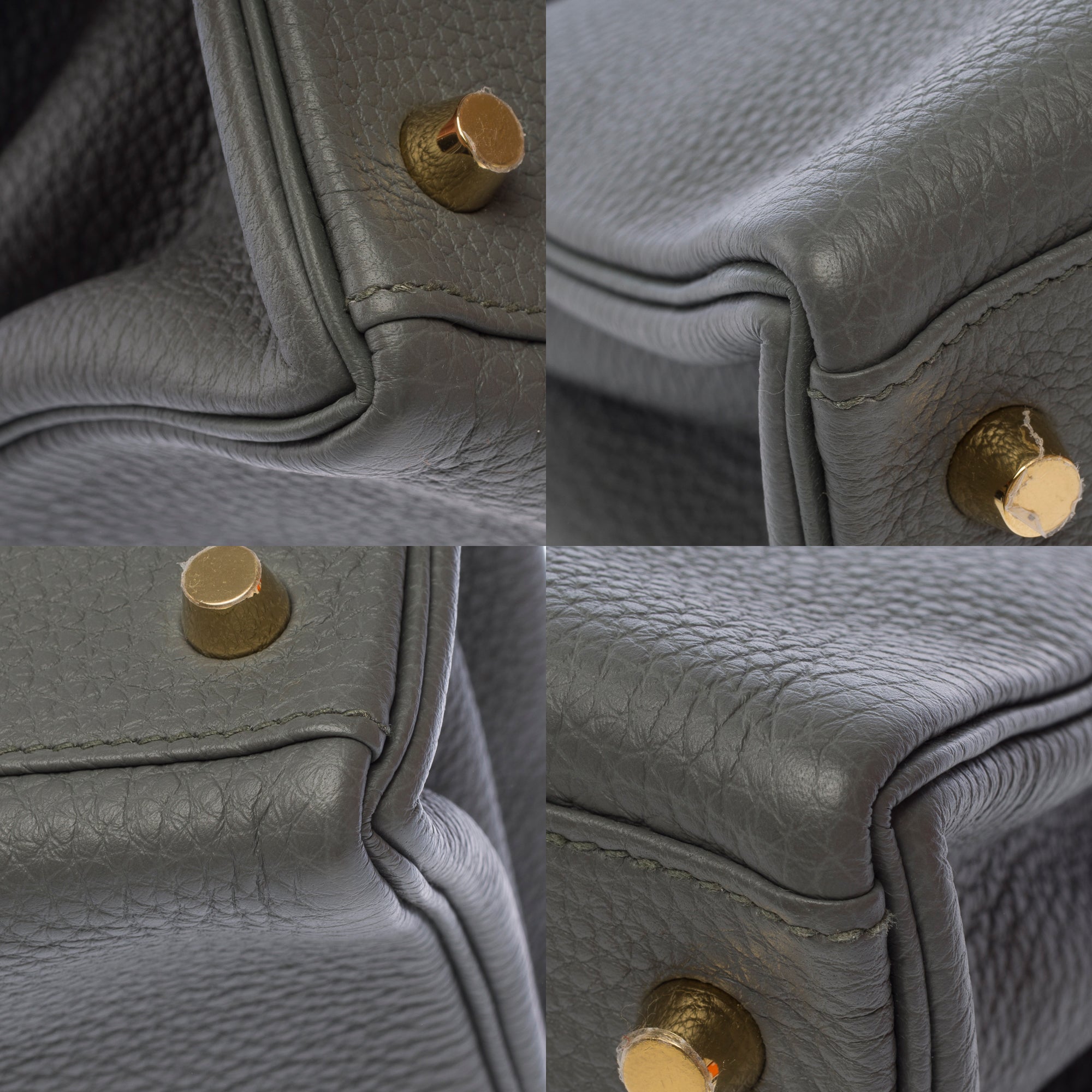 Sac HERMES Kelly 28 en Cuir Gris - 103696