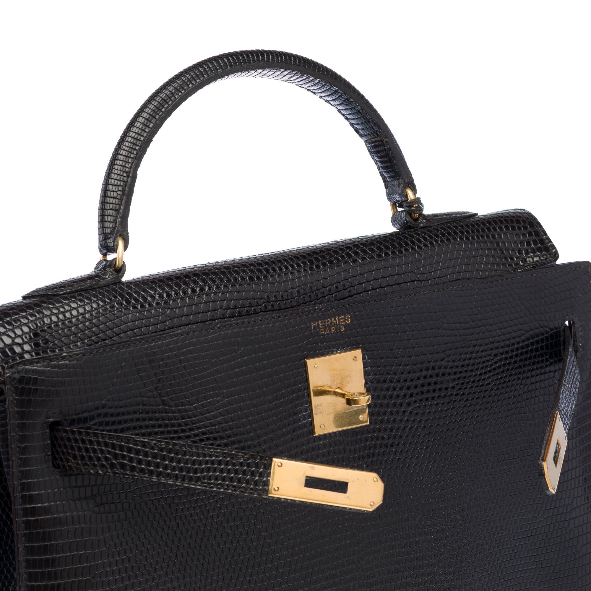 Sac HERMES Kelly 32 en Cuirs exotiques Noir - 103466