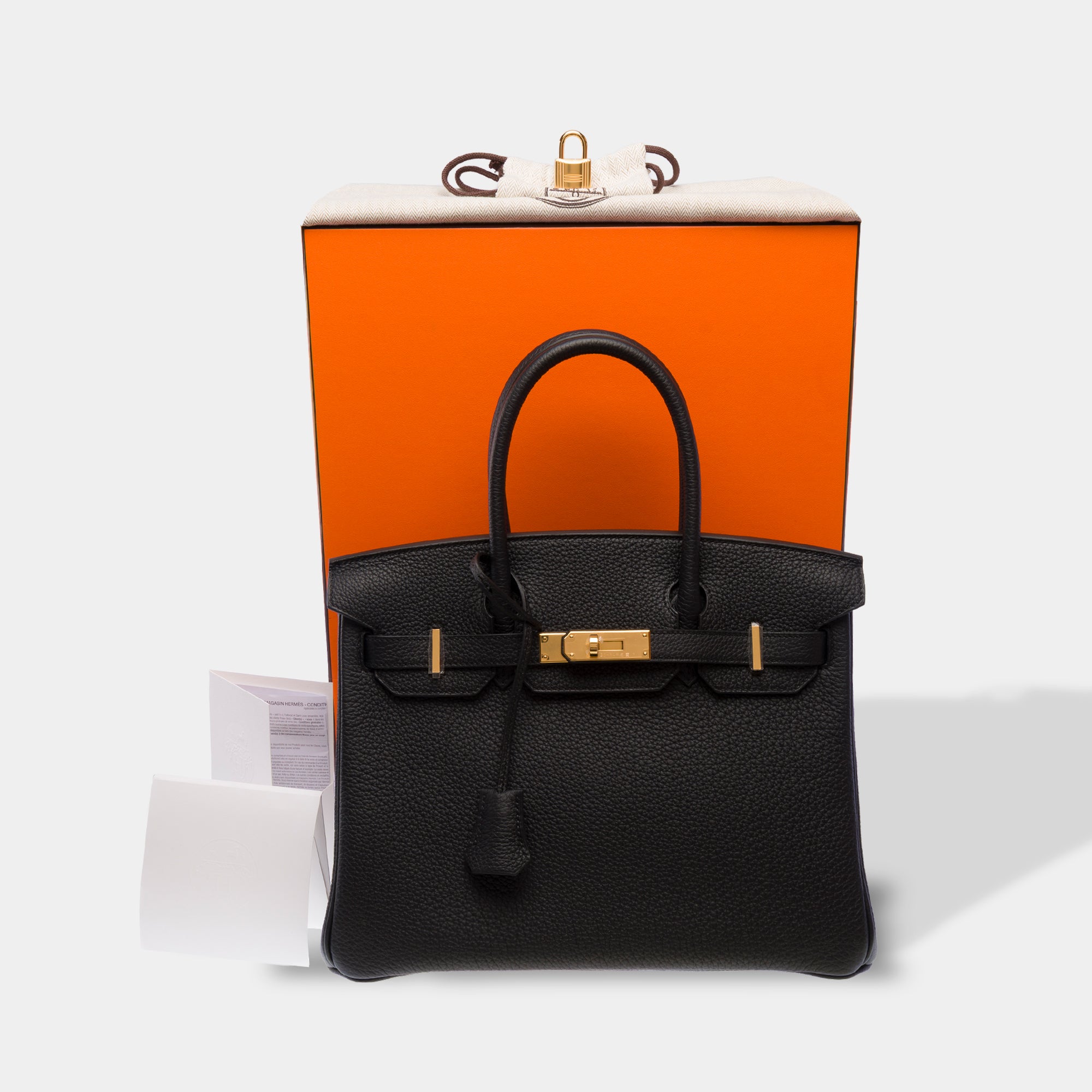 Sac HERMES Birkin 30 en Cuir Noir - 103715