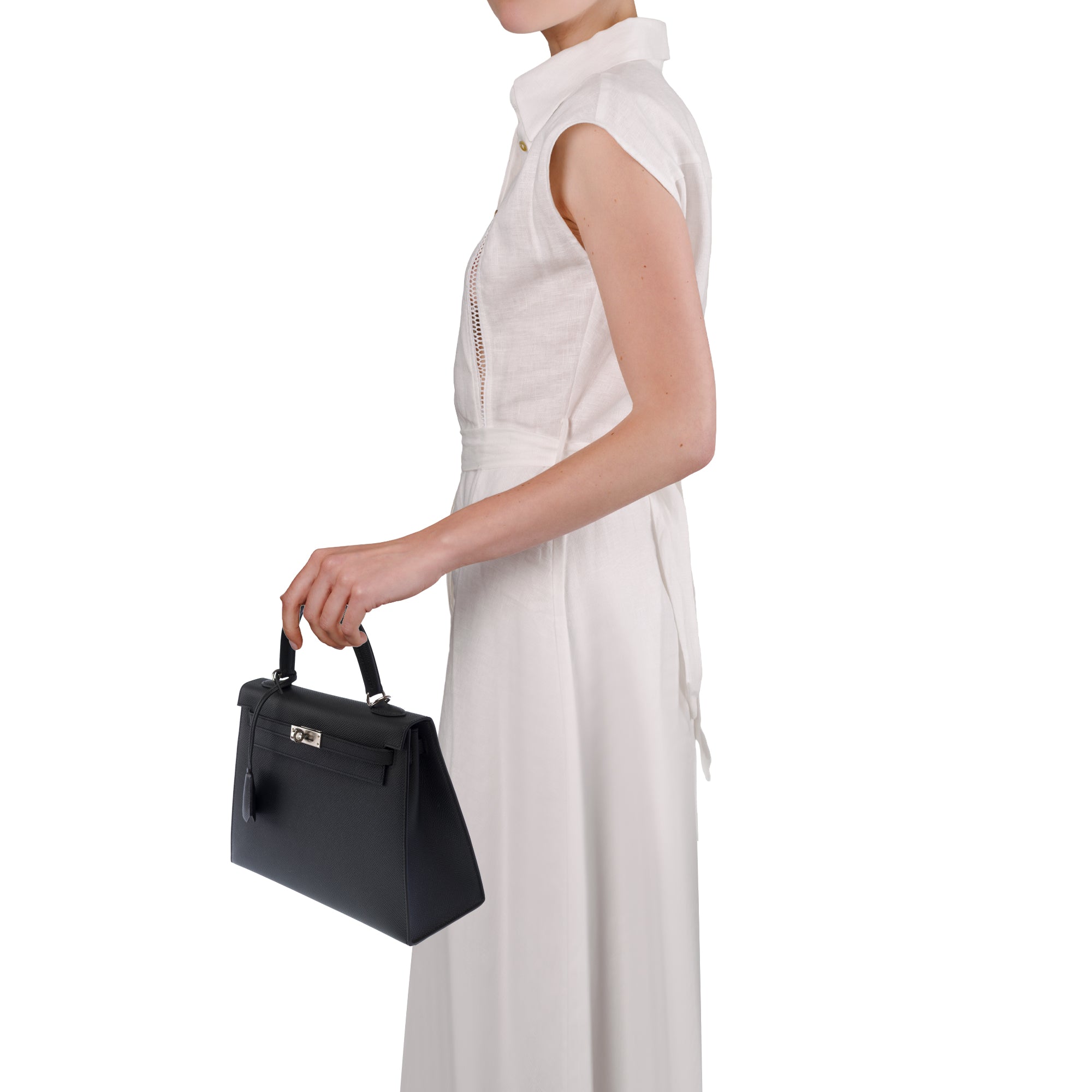Sac HERMES Kelly 25 en Cuir Noir - 103706