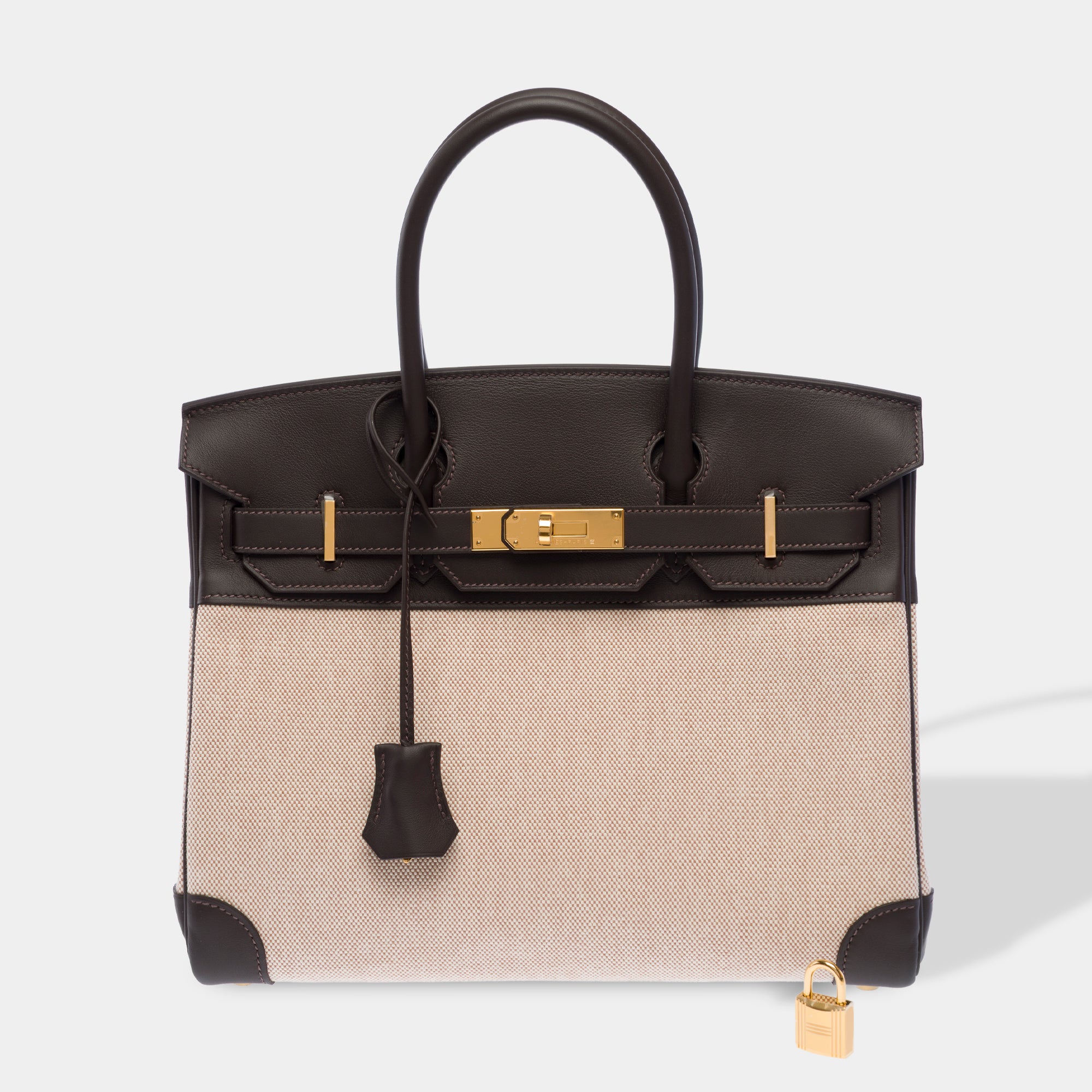 Sac HERMES Birkin 30 en Toile Blanc - 103714