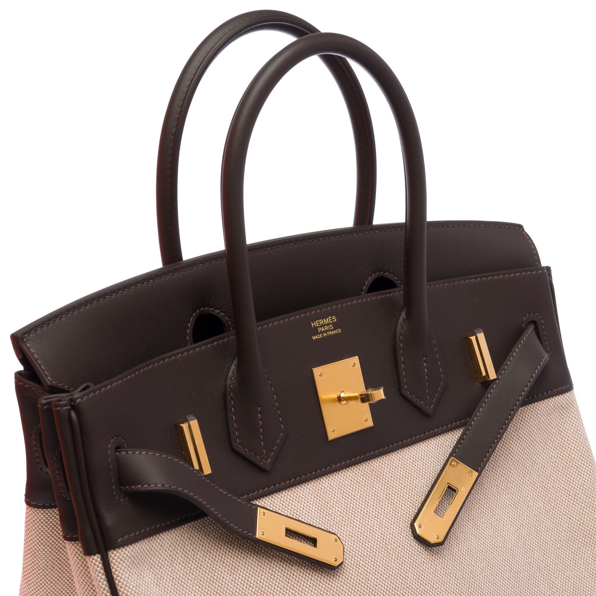 Sac HERMES Birkin 30 en Toile Blanc - 103714