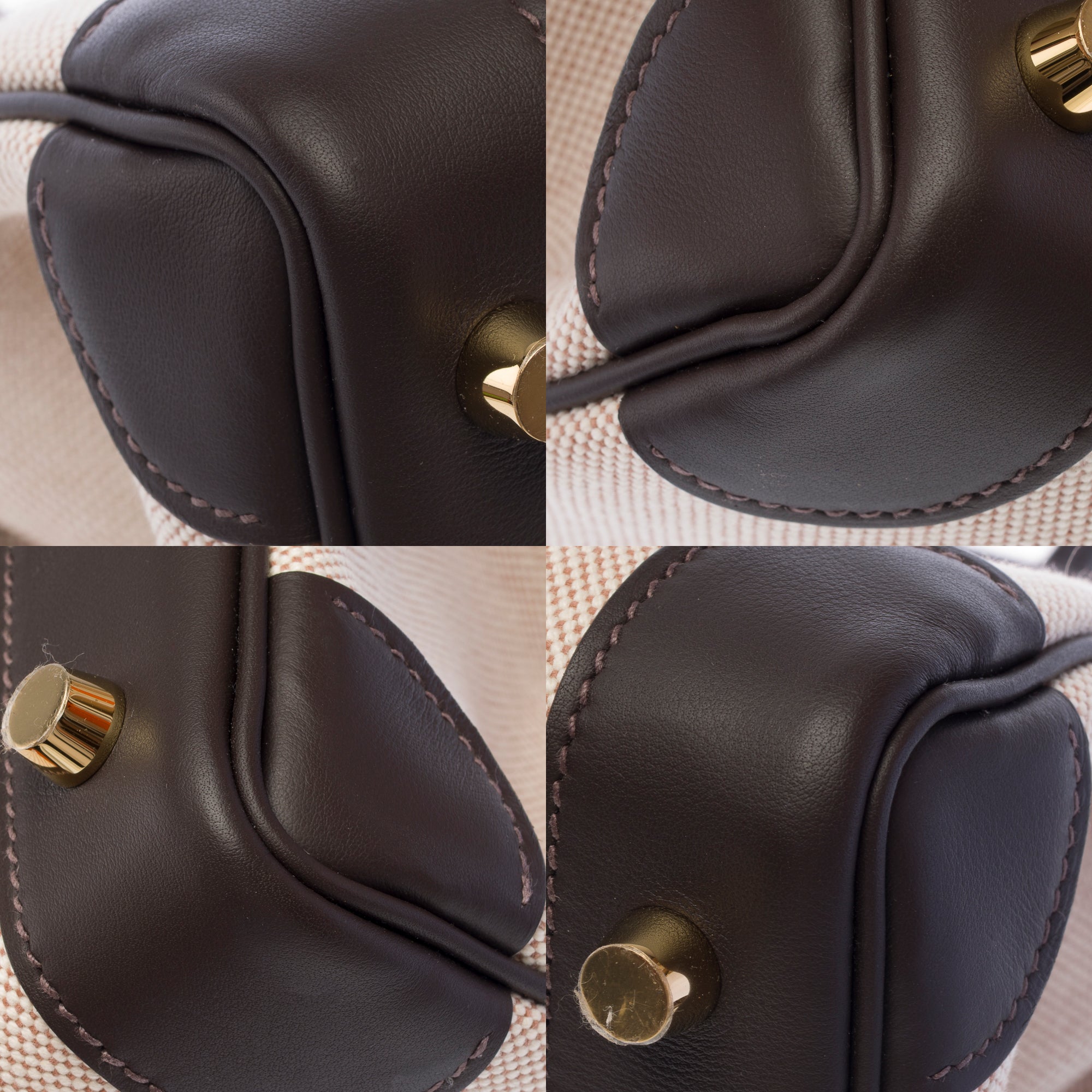 Sac HERMES Birkin 30 en Toile Blanc - 103714