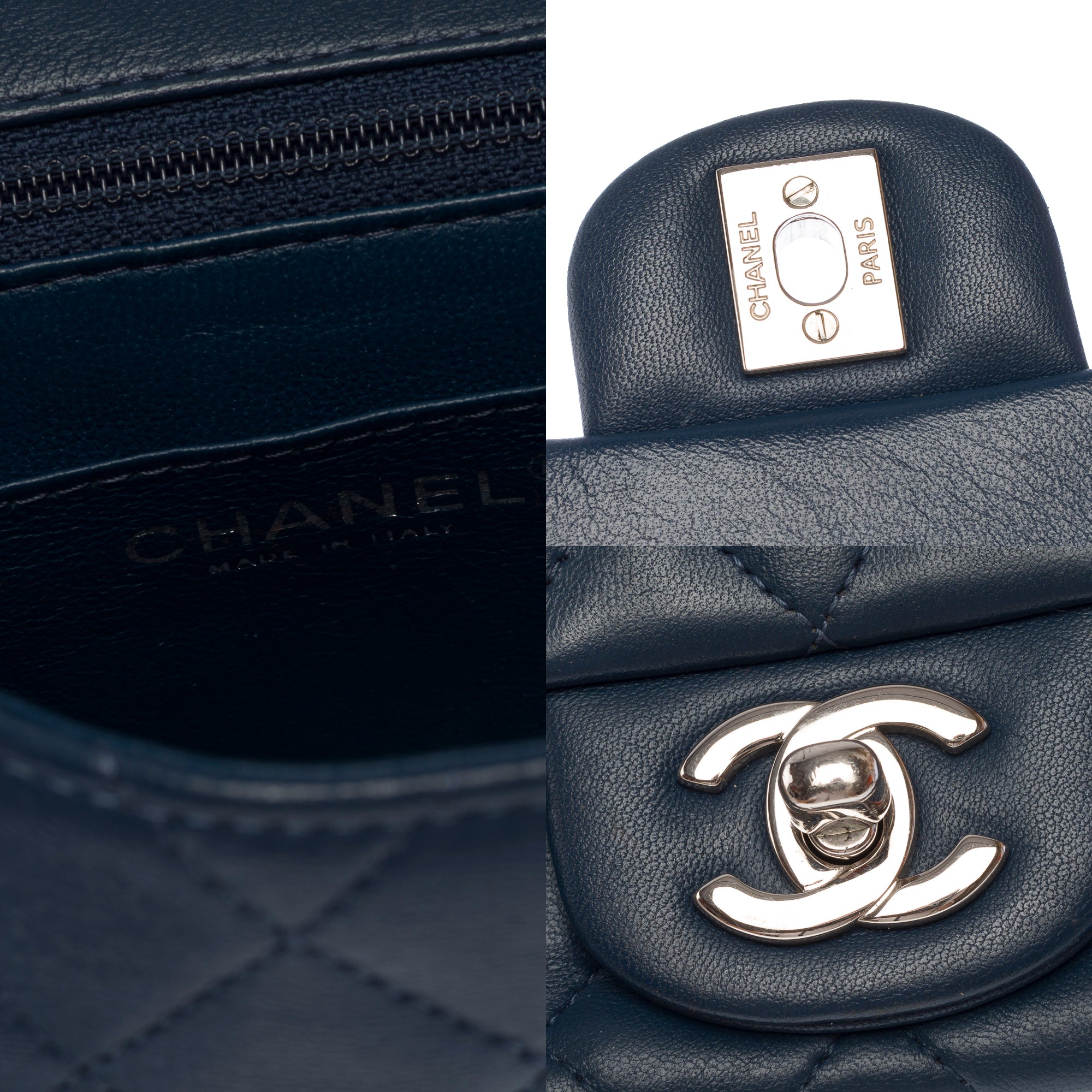 Sac CHANEL Timeless/Classique en Cuir Bleu Marine - 103730