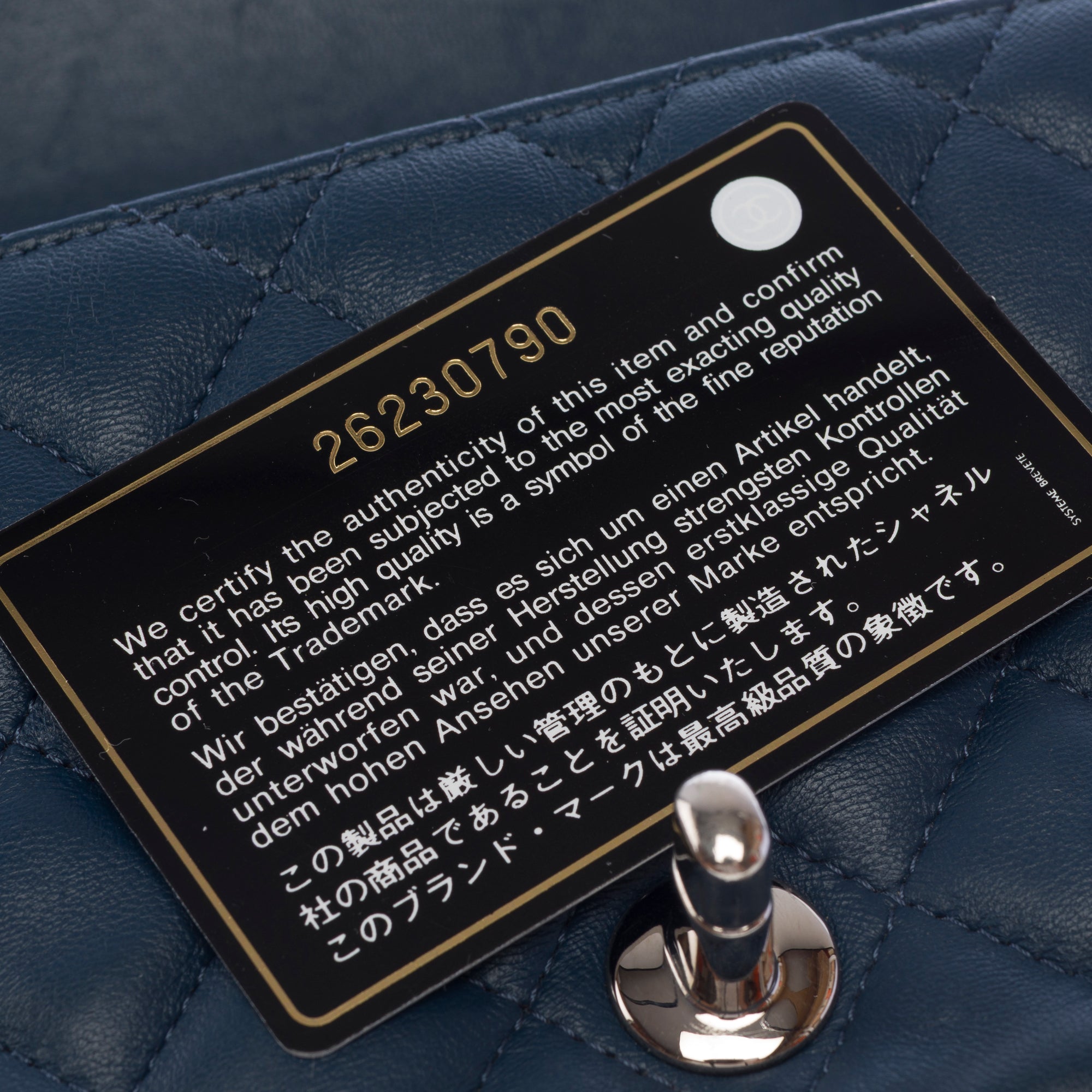 Sac CHANEL Timeless/Classique en Cuir Bleu Marine - 103730