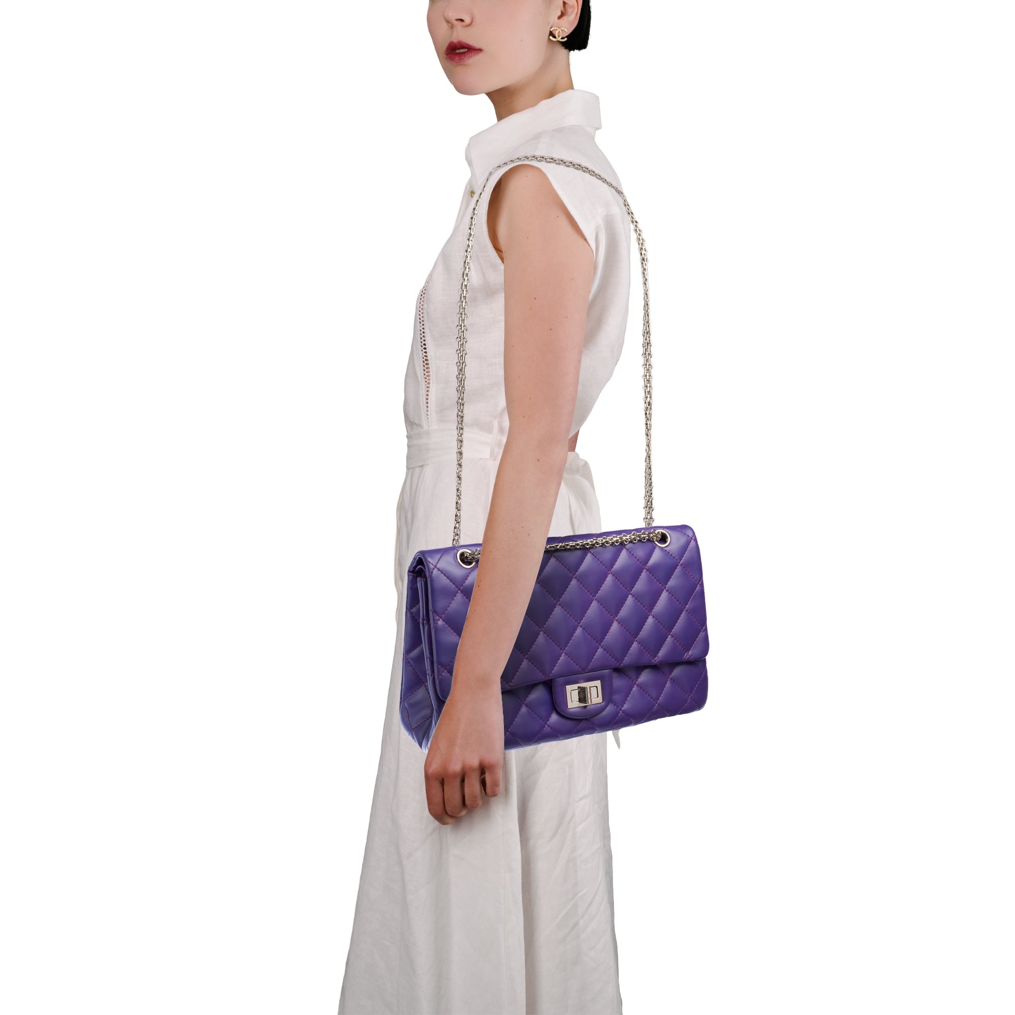 Sac CHANEL 2.55 en Cuir Violet - 103728