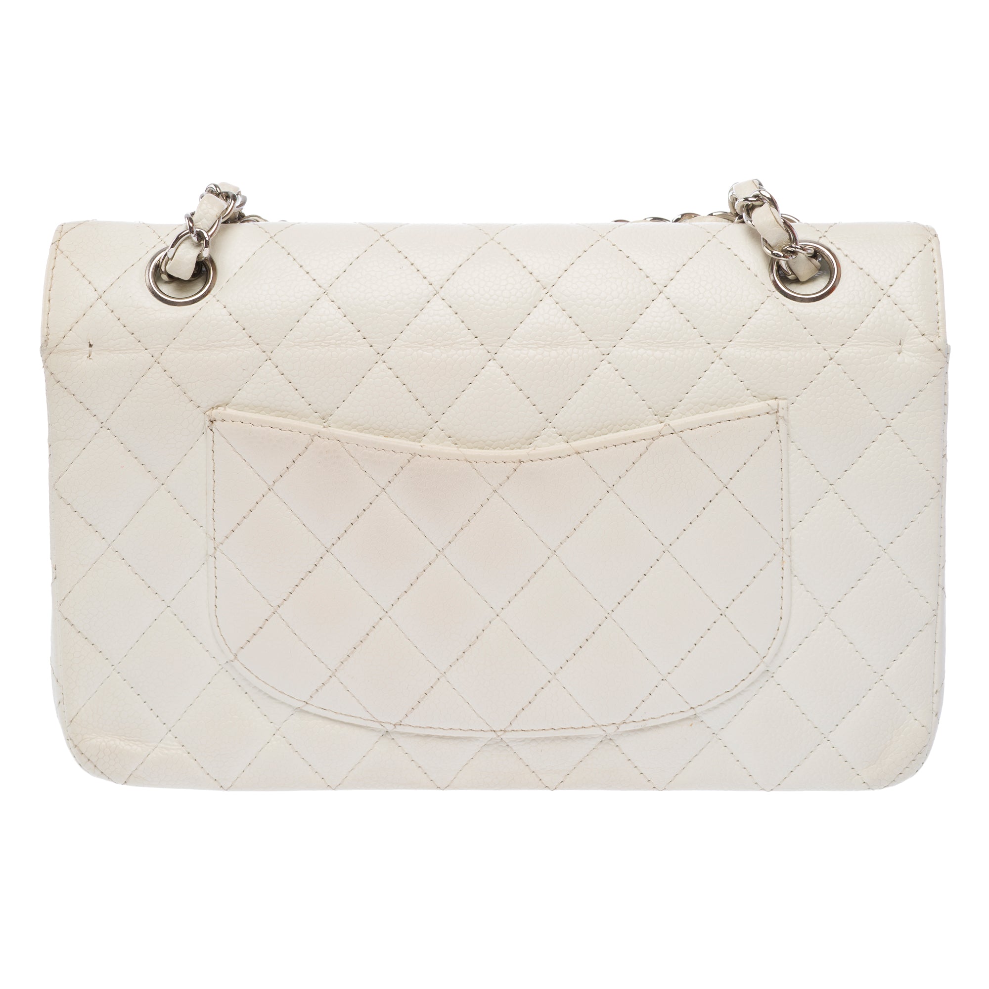 Sac CHANEL Timeless/Classique en Cuir Blanc - 103719