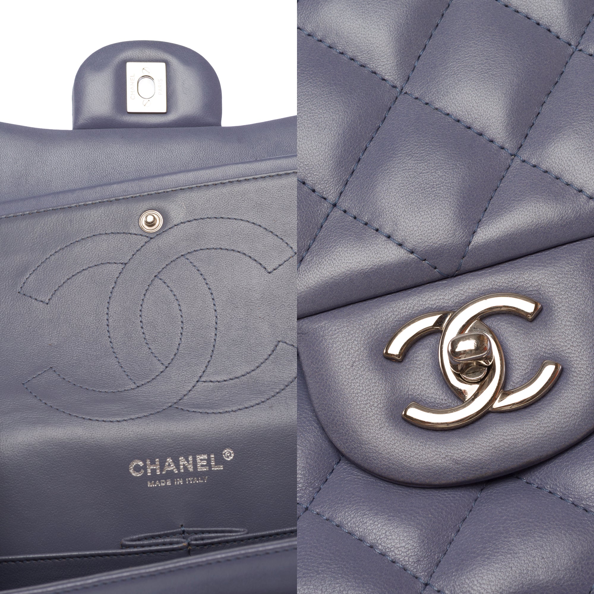 Sac CHANEL Timeless/Classique en Cuir Bleu - 103720