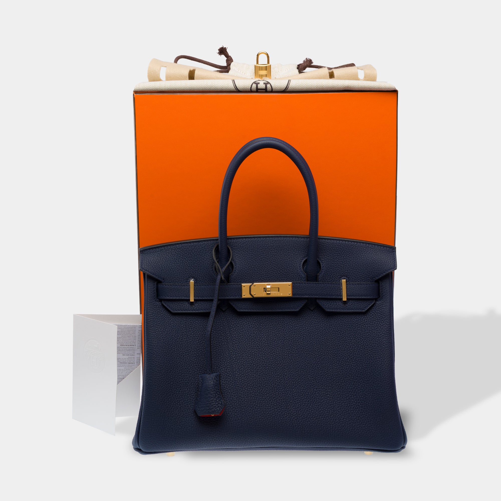 Sac HERMES Birkin 30 en Cuir Bleu - 103732