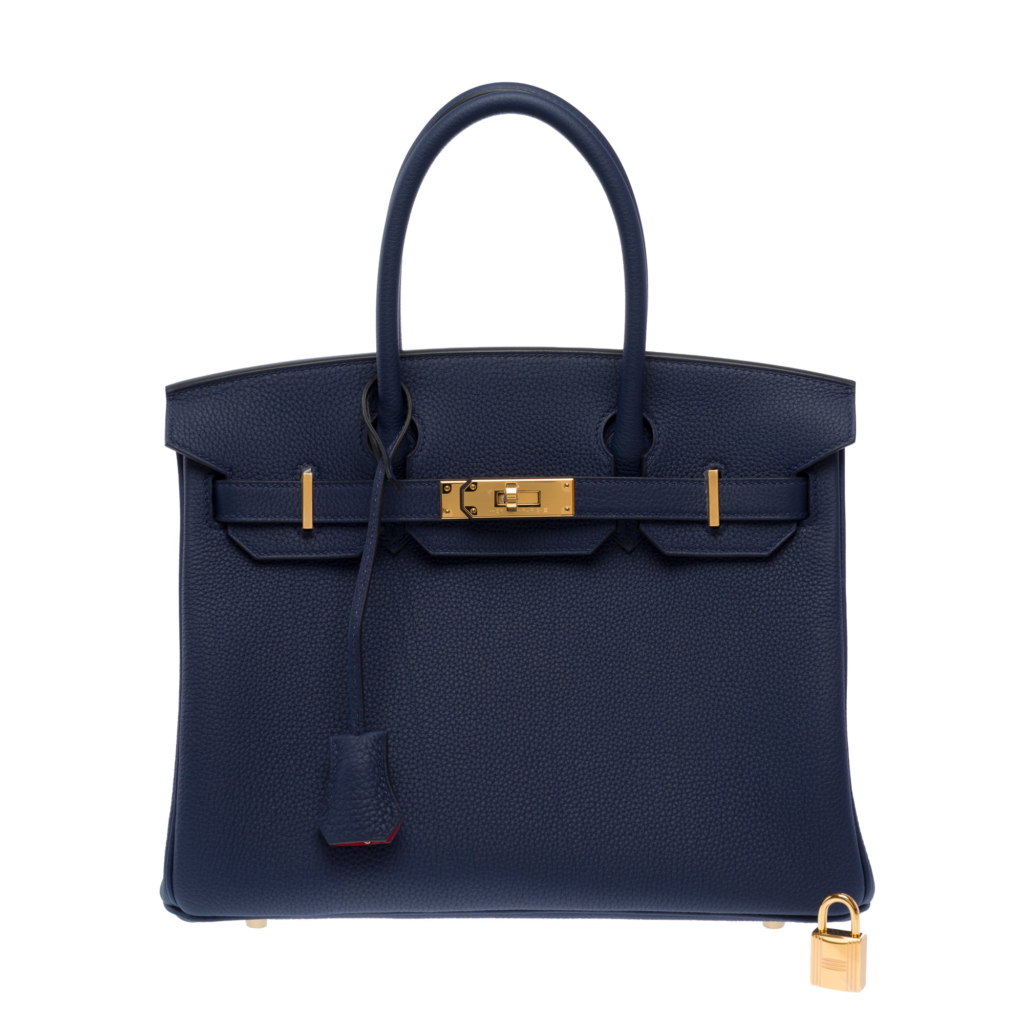 Sac HERMES Birkin 30 en Cuir Bleu - 103732