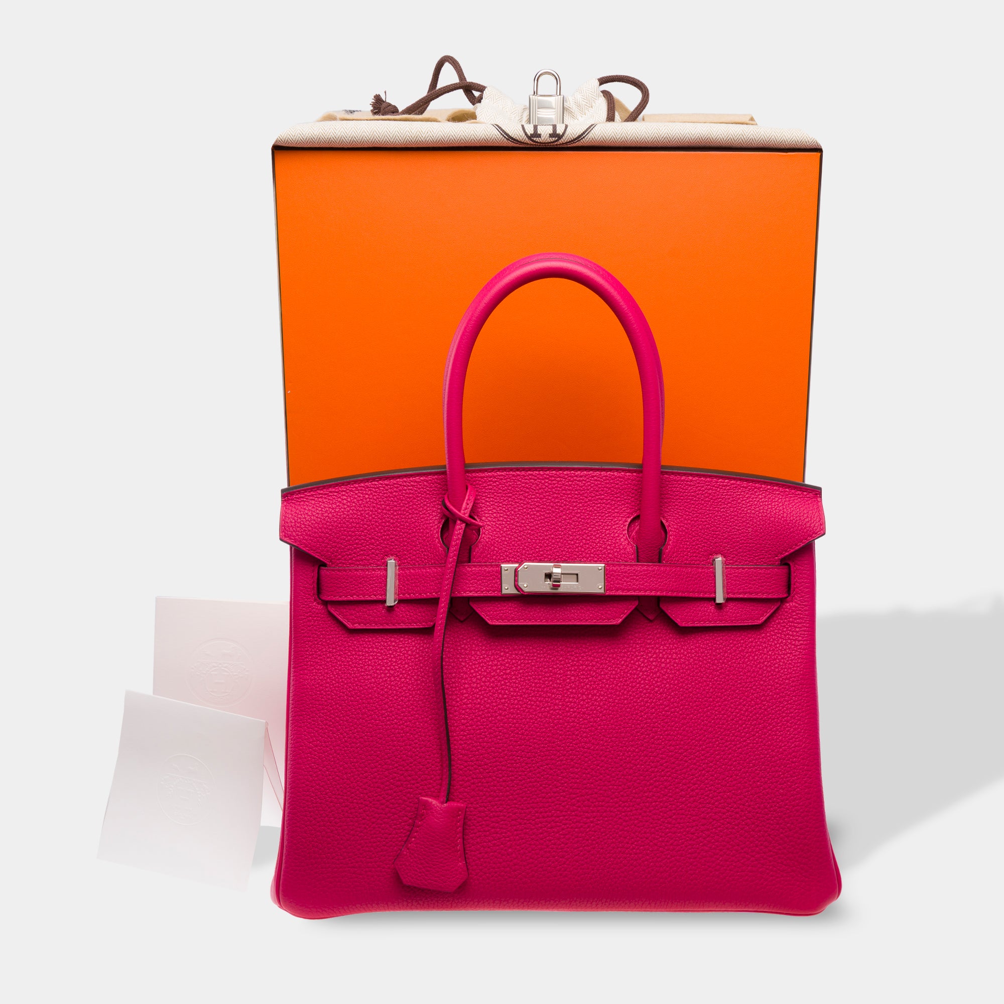 Sac HERMES Birkin 30 en Cuir Rose - 103746