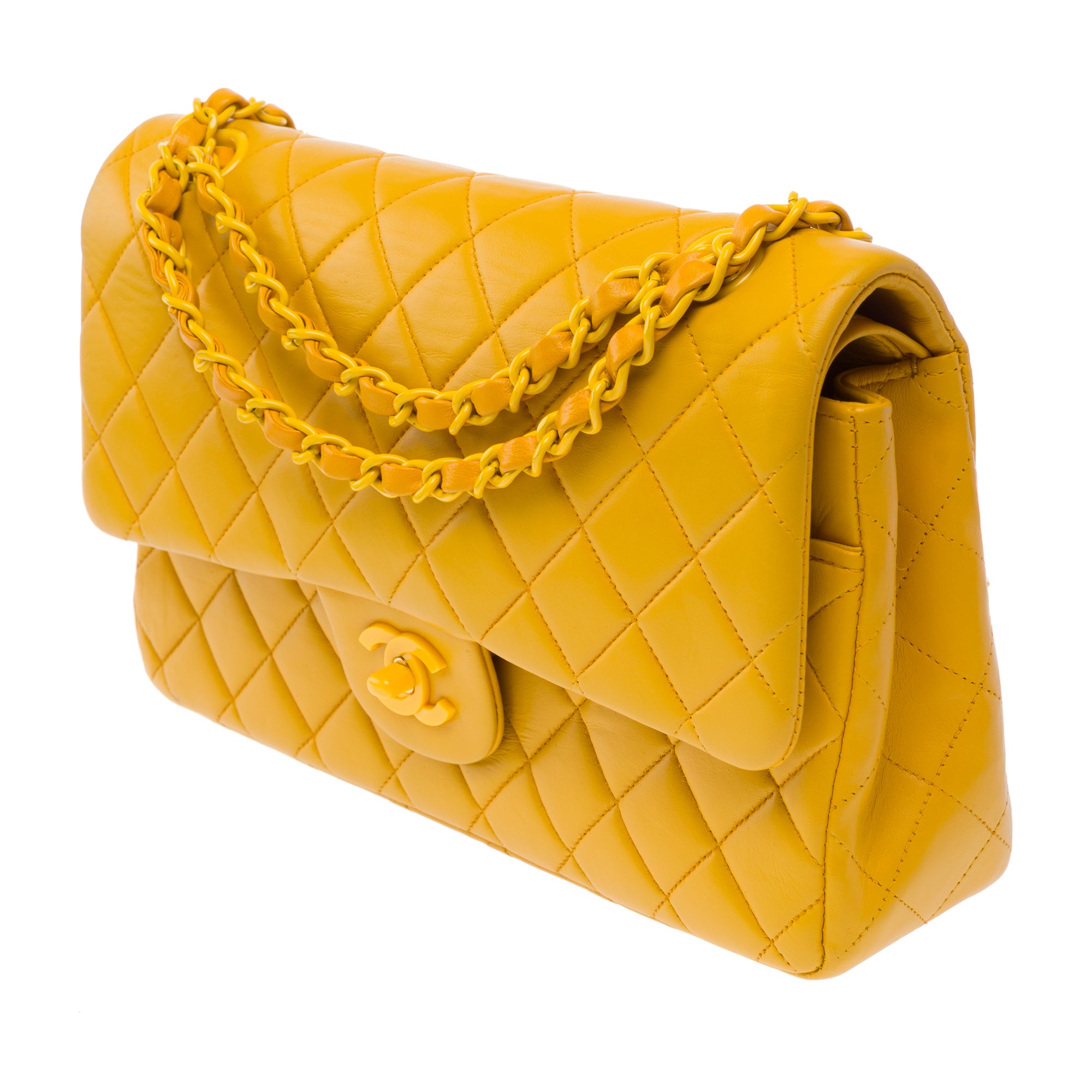 Sac CHANEL Timeless/Classique en Cuir Jaune - 103743