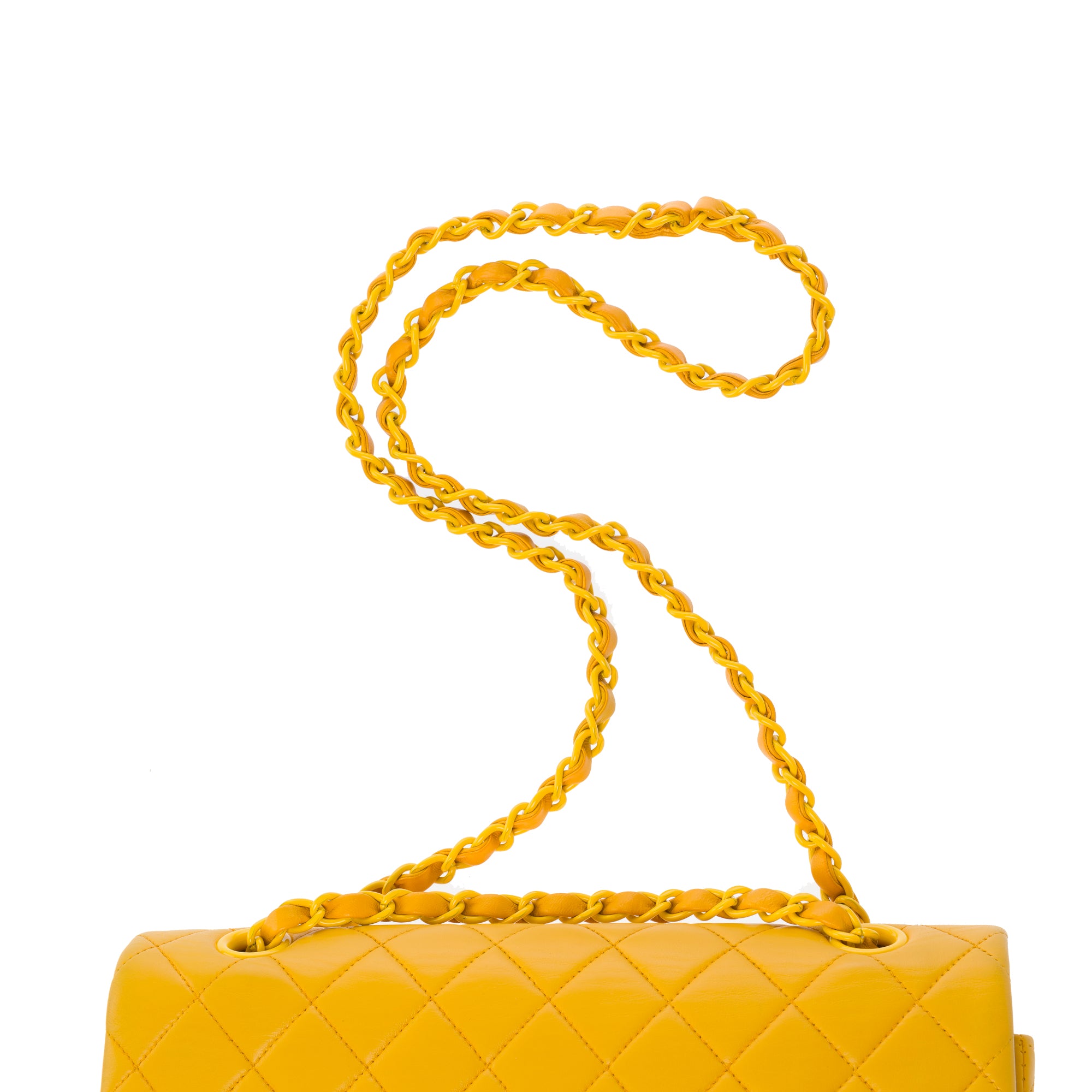 Sac CHANEL Timeless/Classique en Cuir Jaune - 103743