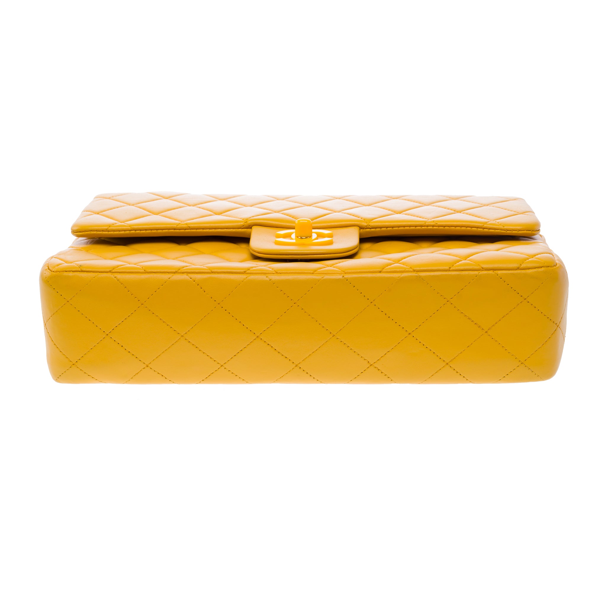 Sac CHANEL Timeless/Classique en Cuir Jaune - 103743