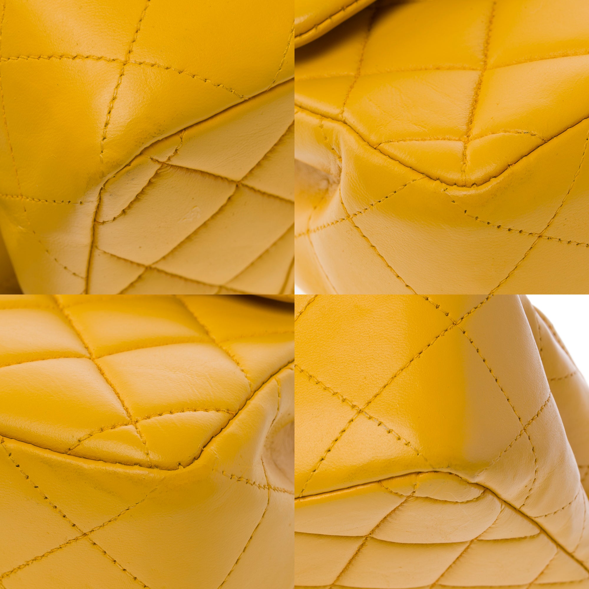 Sac CHANEL Timeless/Classique en Cuir Jaune - 103743