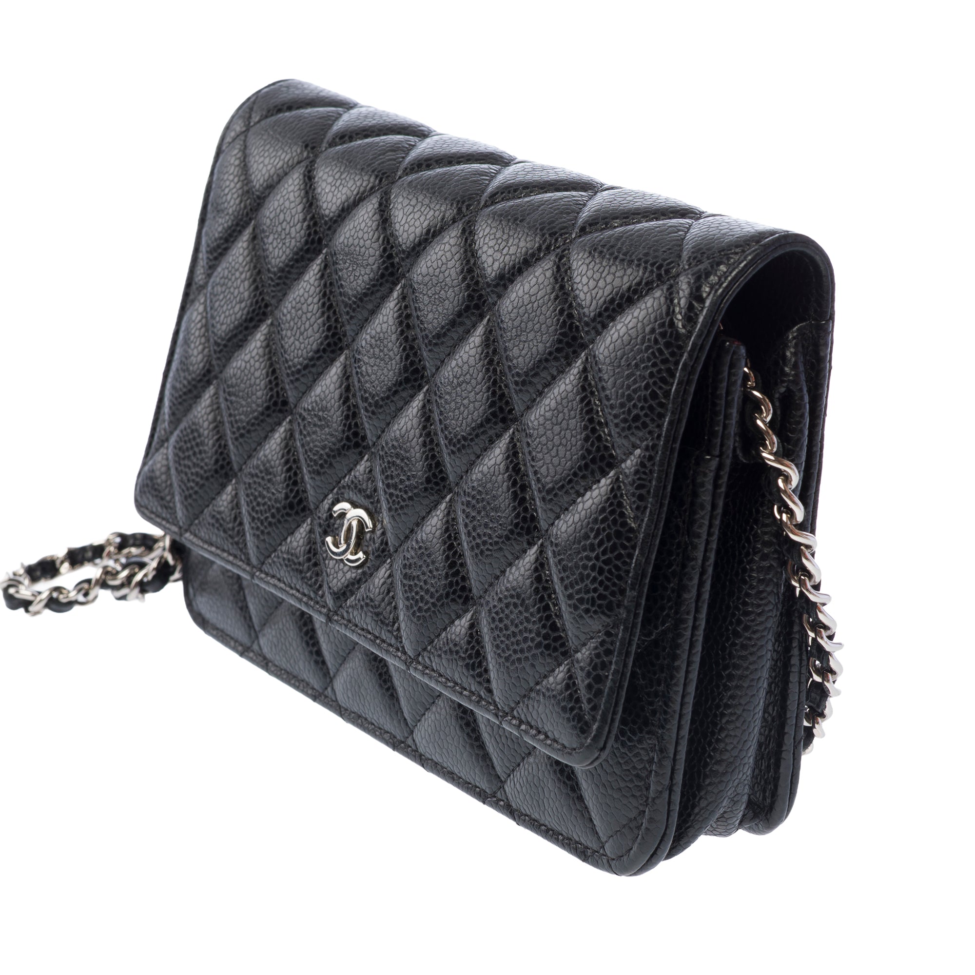 Sac CHANEL Wallet on Chain en Cuir Noir - 103733