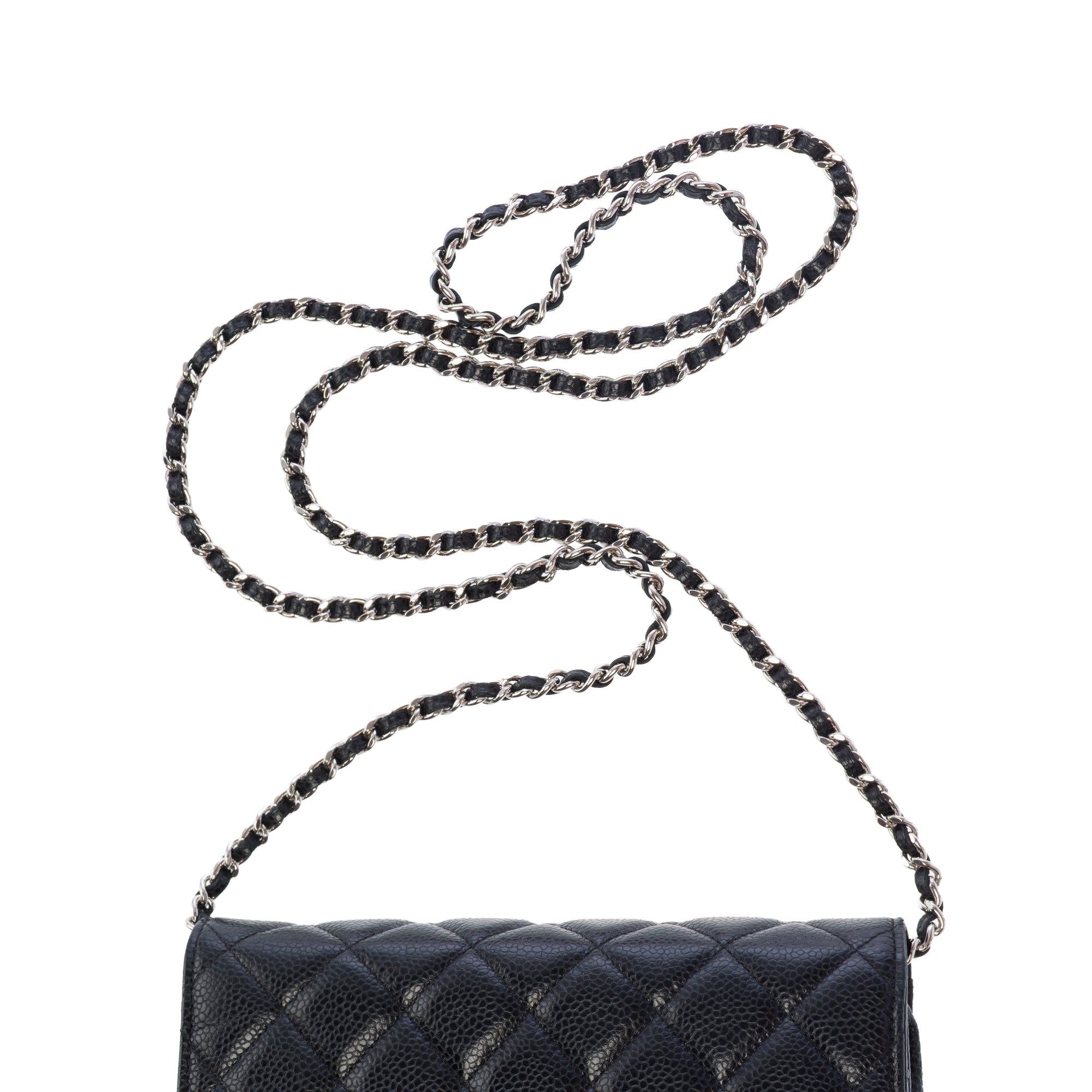 Sac CHANEL Wallet on Chain en Cuir Noir - 103733