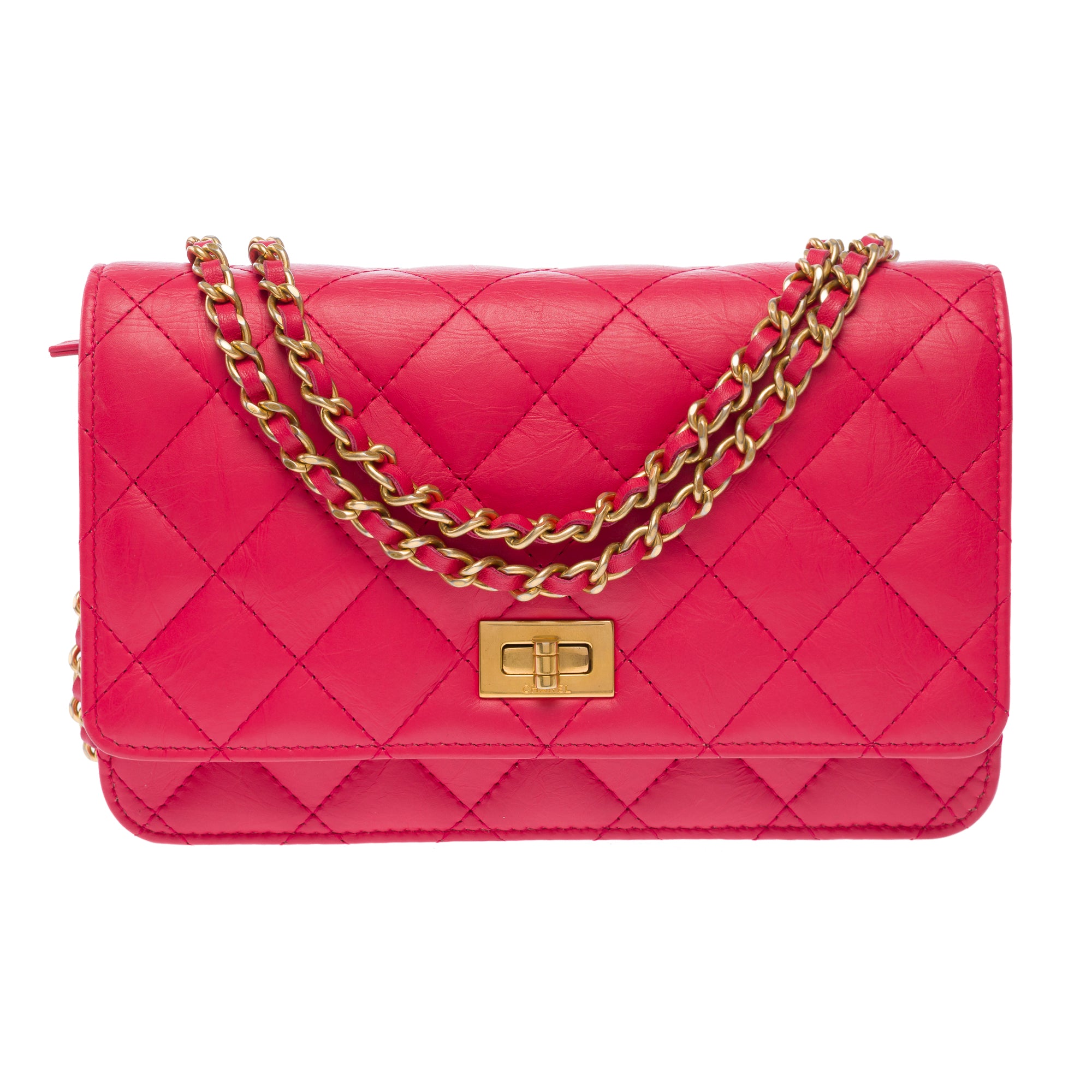 Sac CHANEL Wallet on Chain en Cuir Rose - 103723