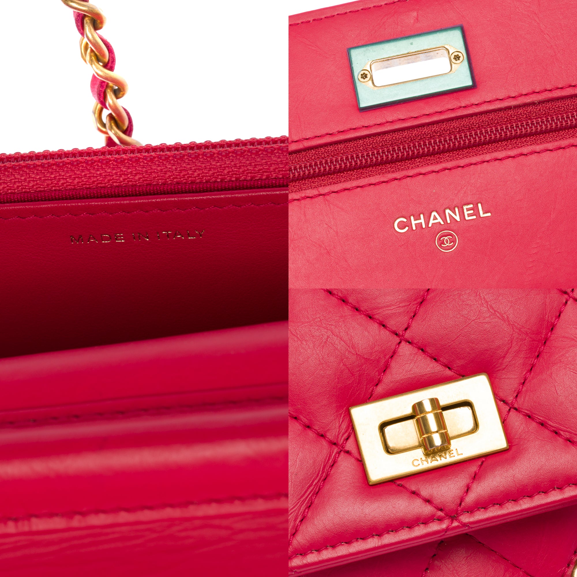 Sac CHANEL Wallet on Chain en Cuir Rose - 103723