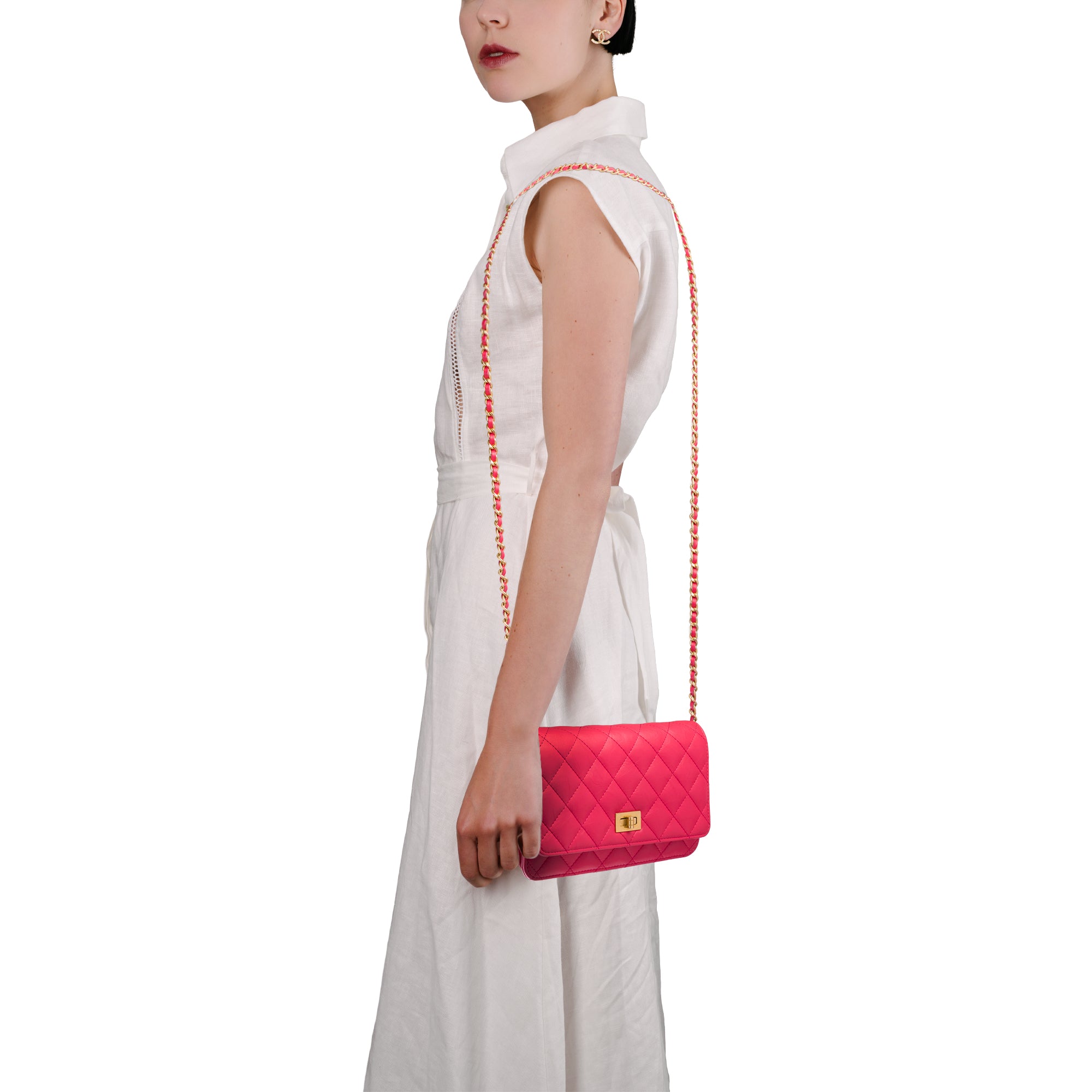 Sac CHANEL Wallet on Chain en Cuir Rose - 103723