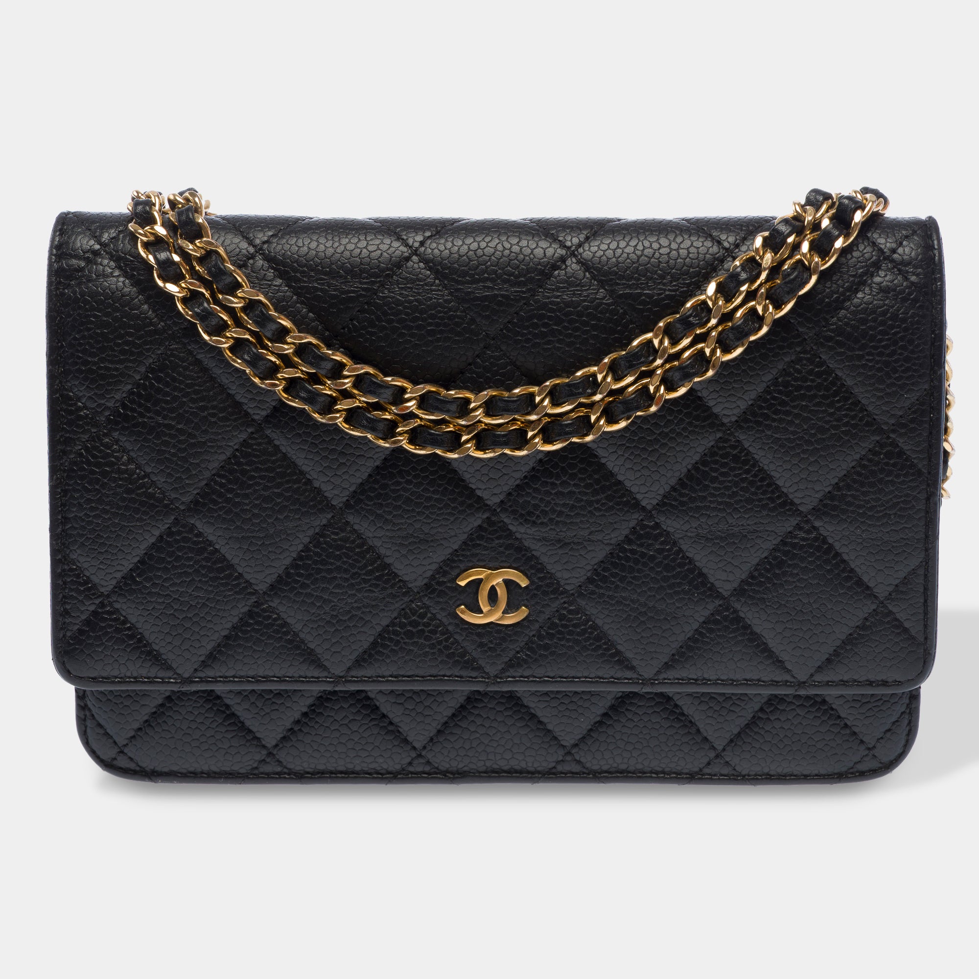 Sac CHANEL Wallet on Chain en Cuir Noir - 103721