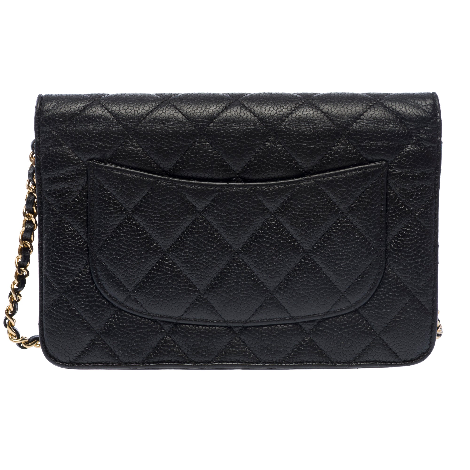 Sac CHANEL Wallet on Chain en Cuir Noir - 103721