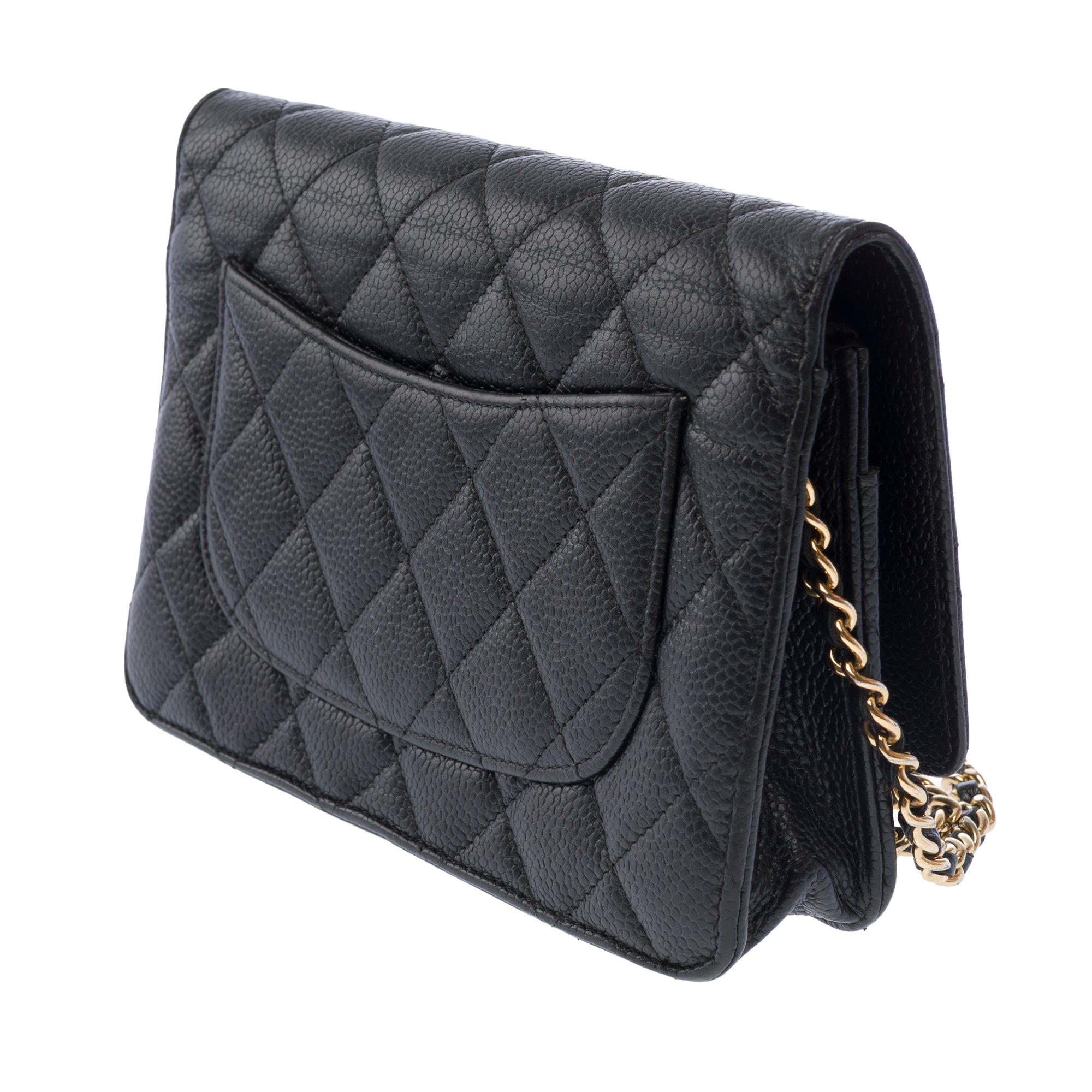 Sac CHANEL Wallet on Chain en Cuir Noir - 103721