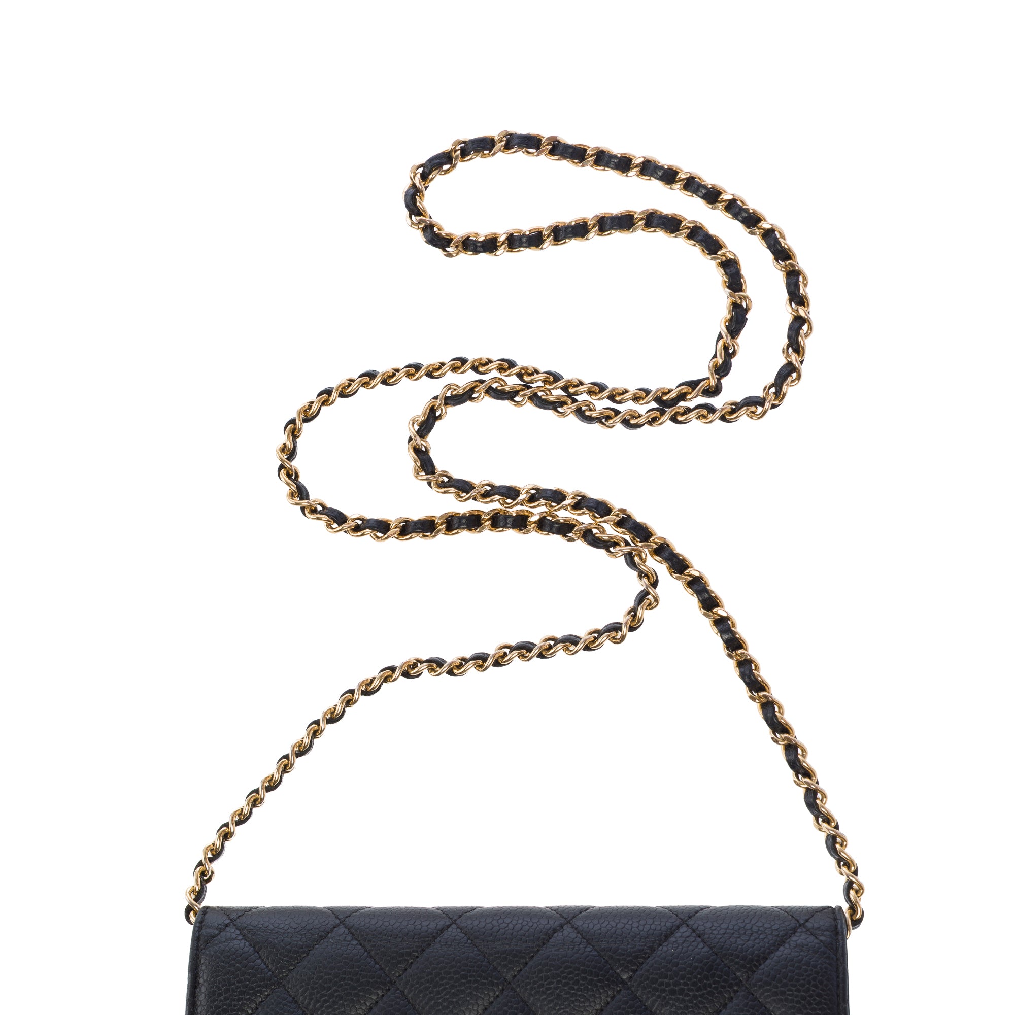 Sac CHANEL Wallet on Chain en Cuir Noir - 103721