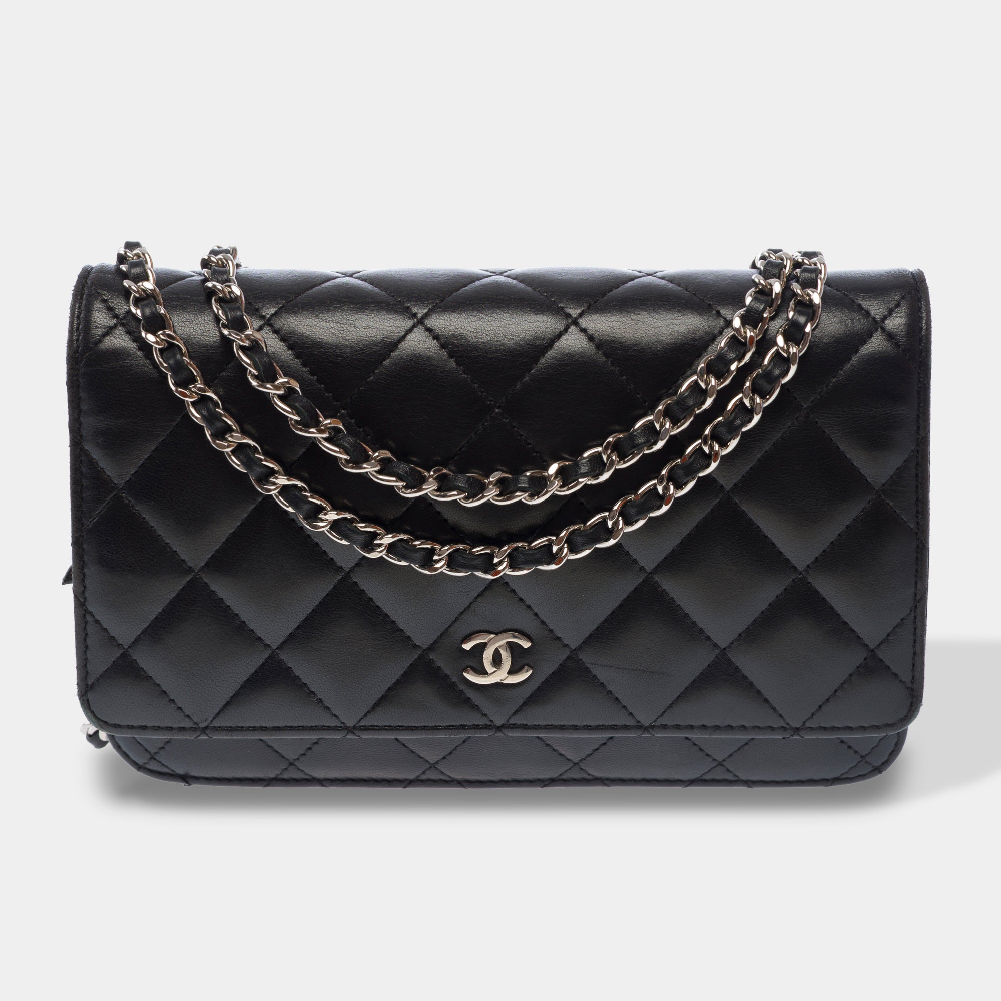 Sac CHANEL Wallet on Chain en Cuir Noir - 103722