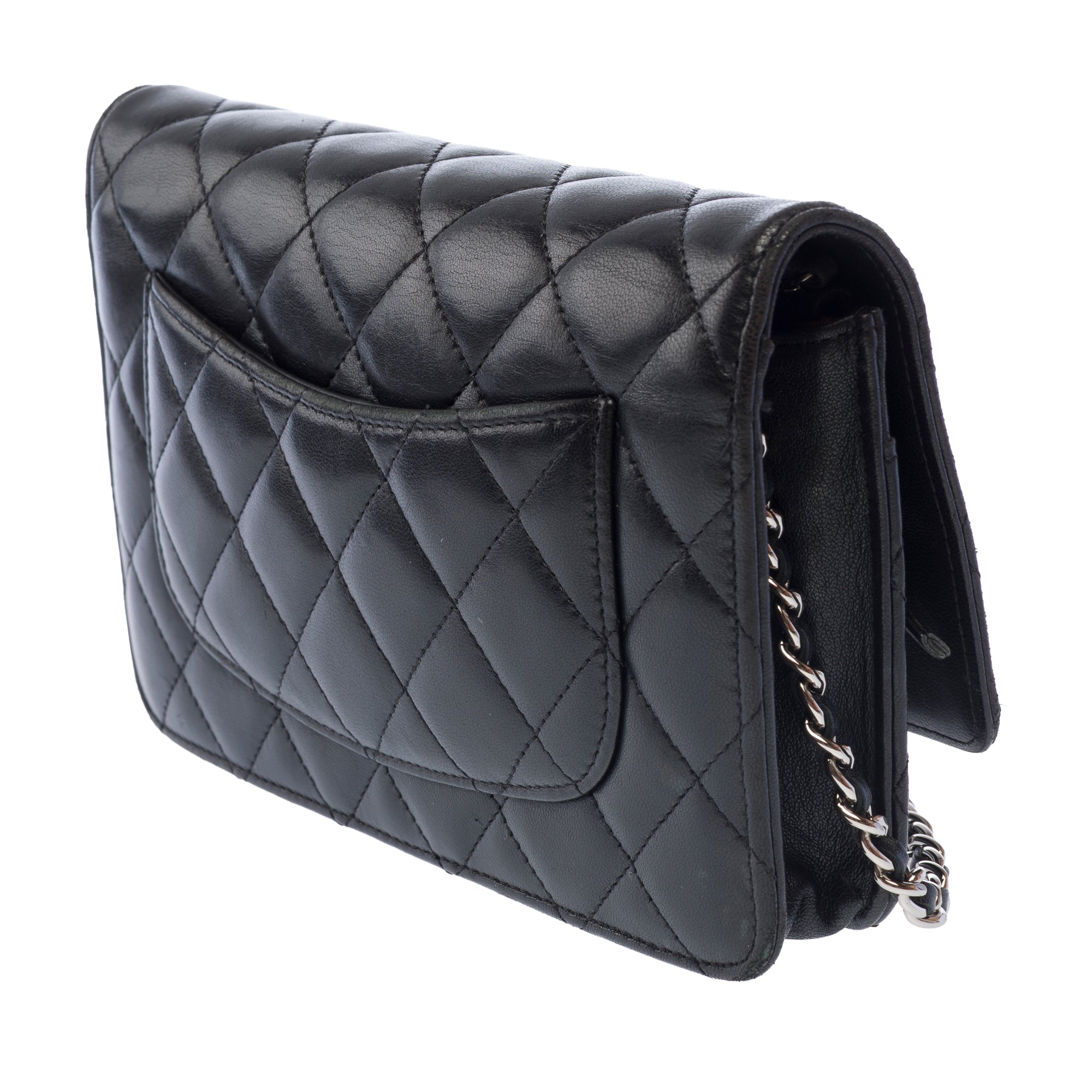 Sac CHANEL Wallet on Chain en Cuir Noir - 103722