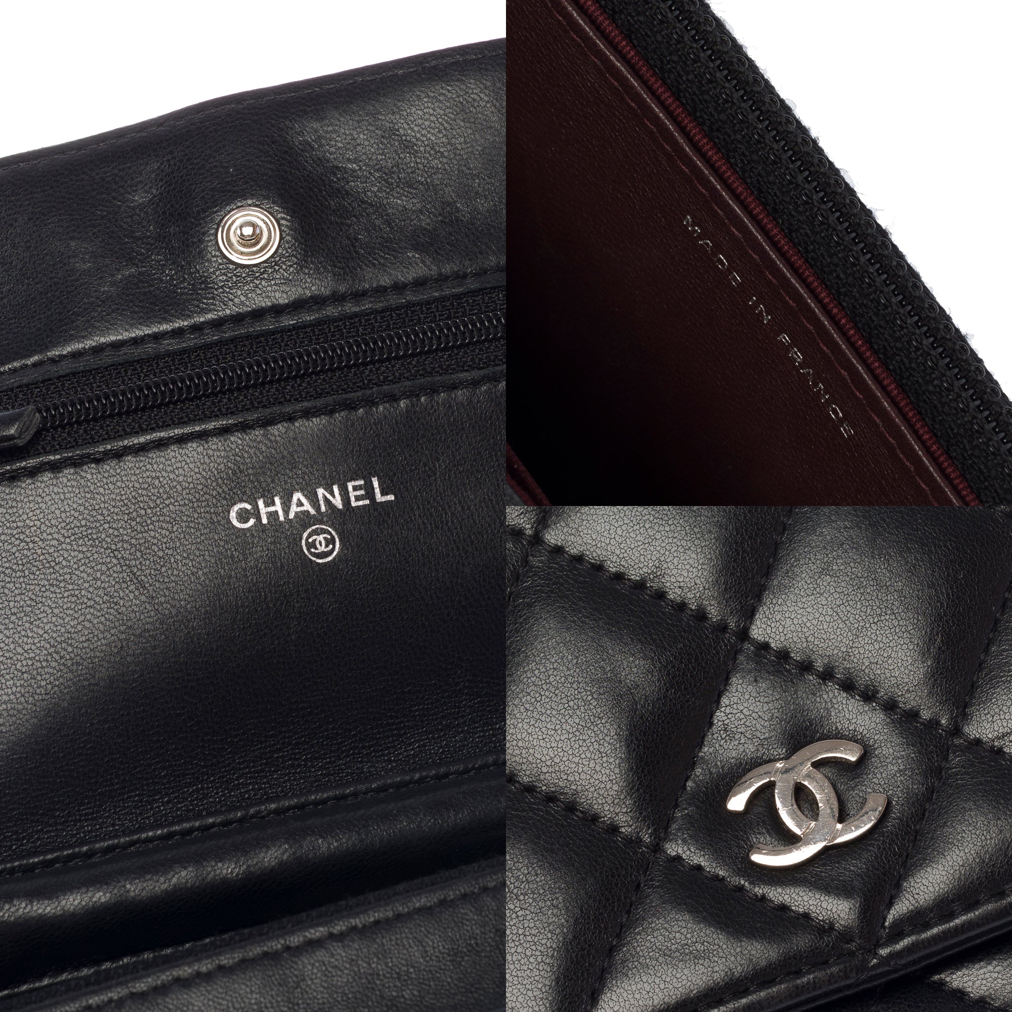 Sac CHANEL Wallet on Chain en Cuir Noir - 103722