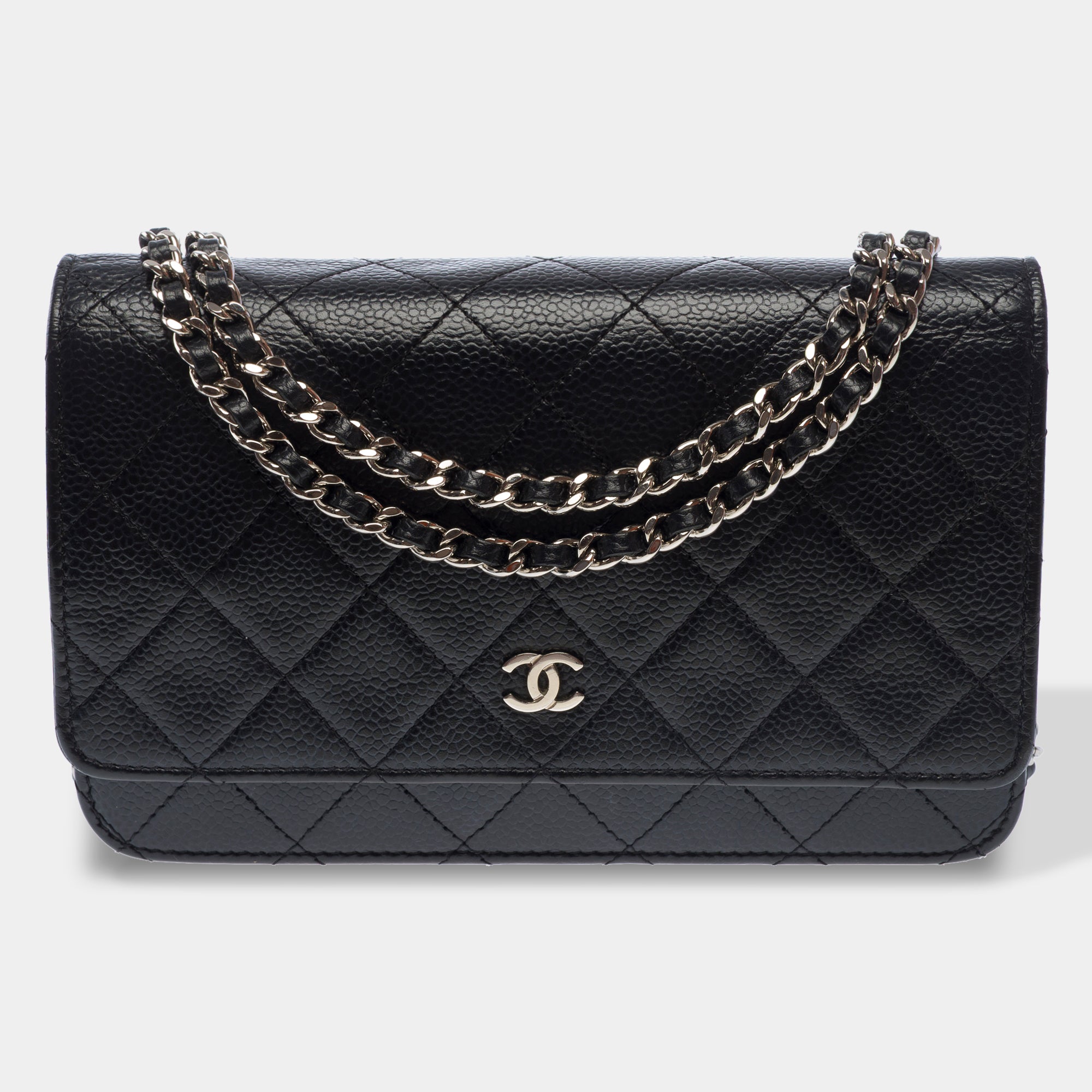 Sac CHANEL Wallet on Chain en Cuir Noir - 103736