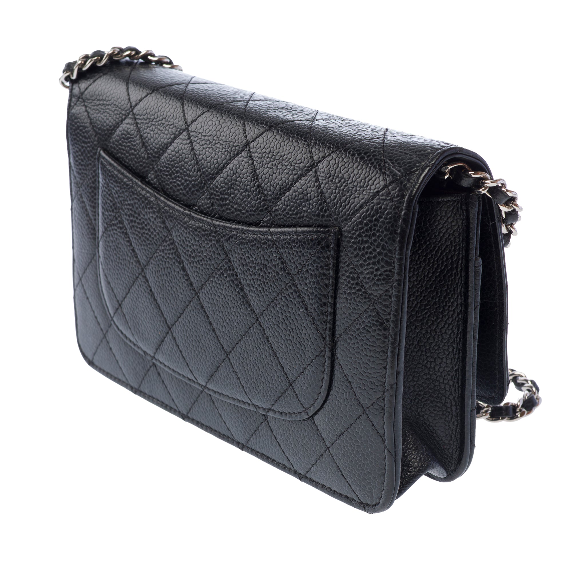 Sac CHANEL Wallet on Chain en Cuir Noir - 103736