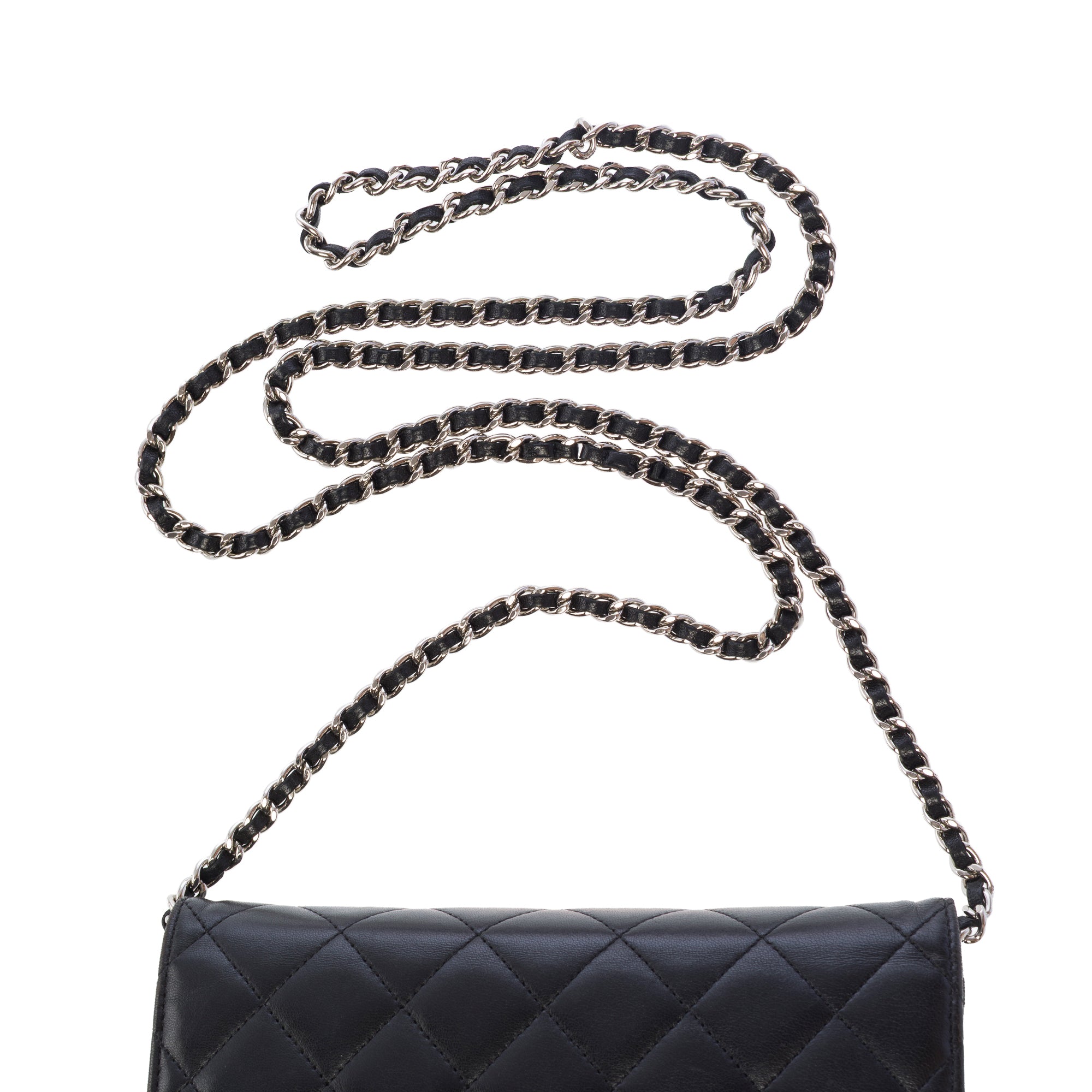 Sac CHANEL Wallet on Chain en Cuir Noir - 103737