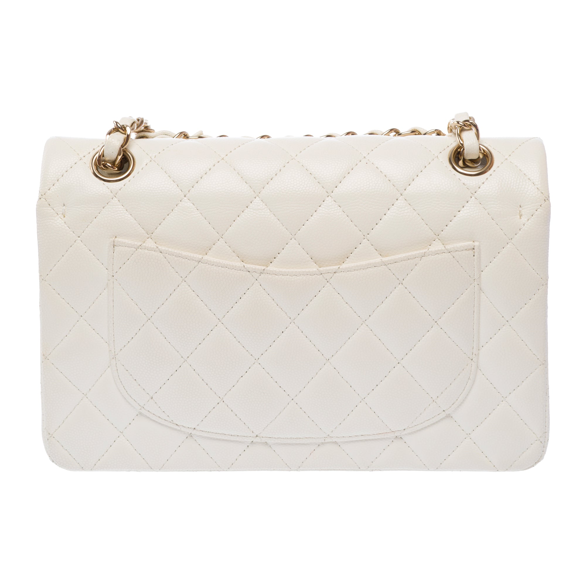 Sac CHANEL Timeless/Classique en Cuir Blanc - 103729