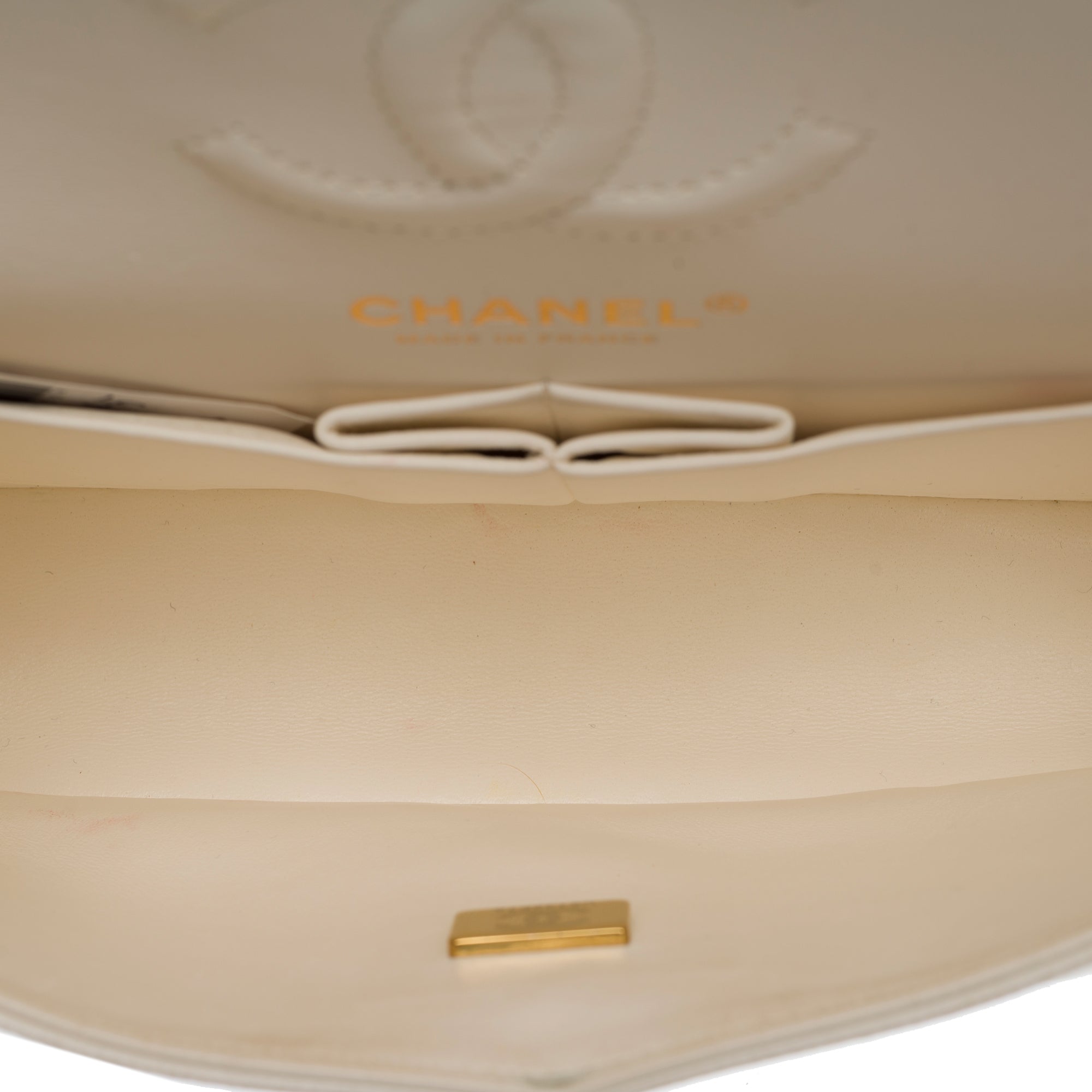 Sac CHANEL Timeless/Classique en Cuir Blanc - 103729