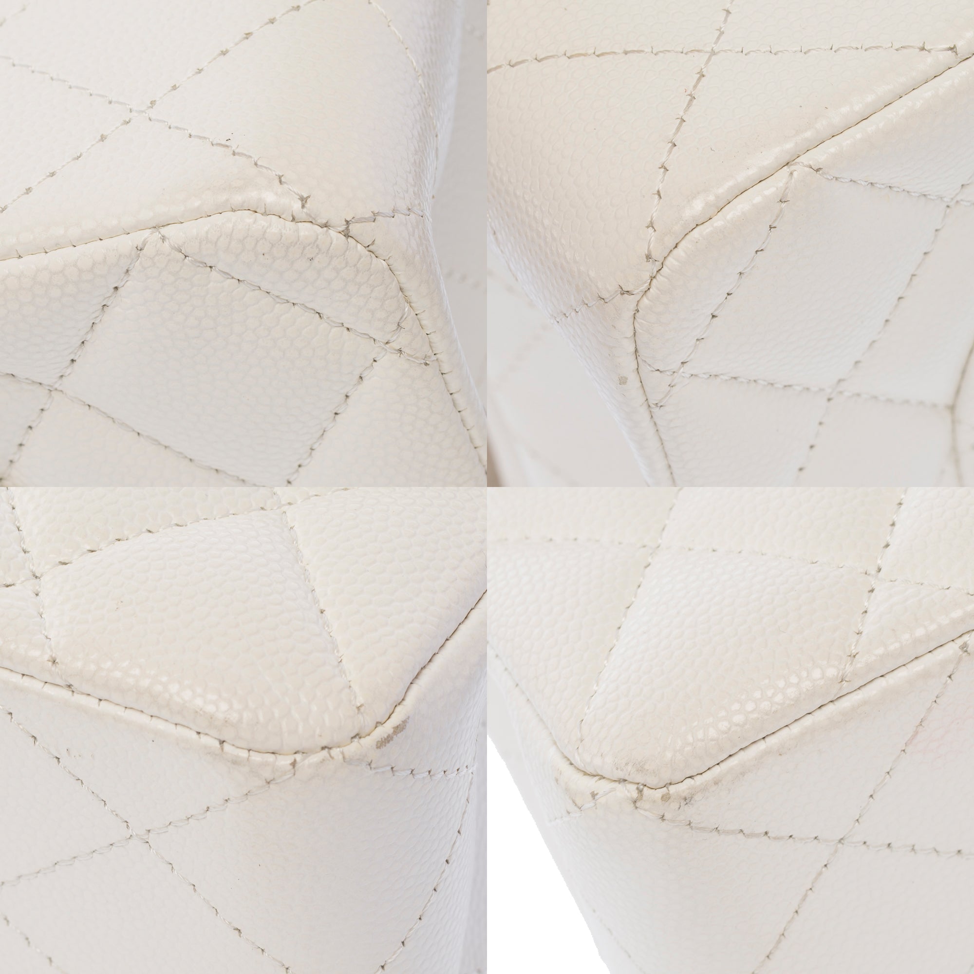 Sac CHANEL Timeless/Classique en Cuir Blanc - 103729